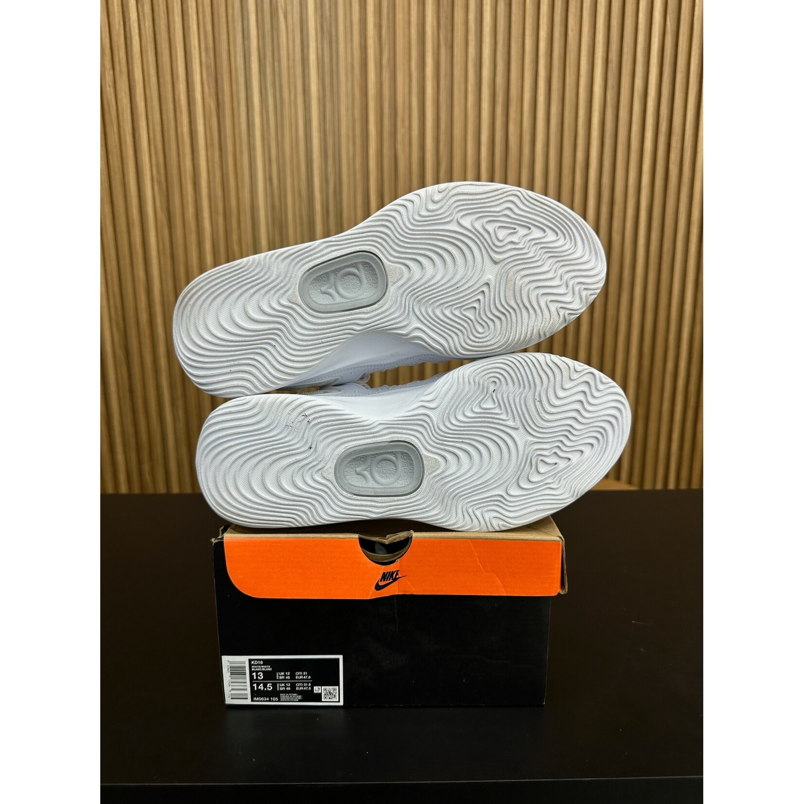 Nike Nike KD 18 TB White Size 13, PREOWNED