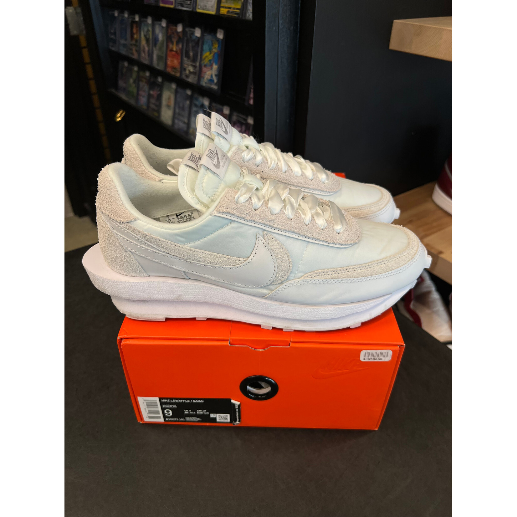 Nike Nike LD Waffle sacai White Nylon Size 9, PREOWNED
