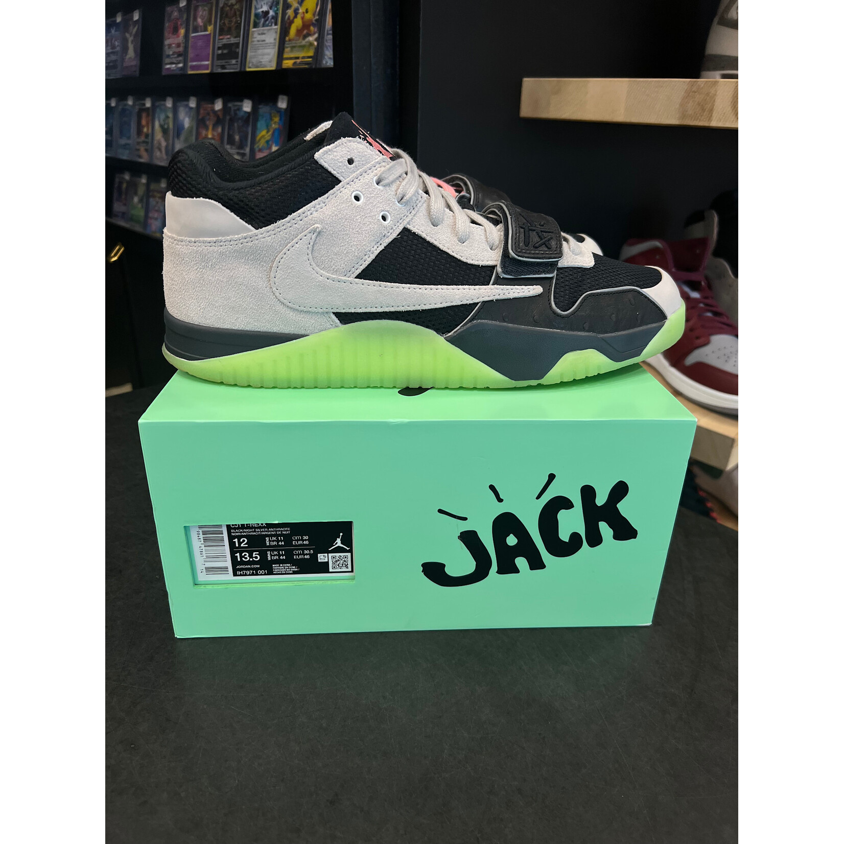 Jordan Jordan Jumpman Jack TR Travis Scott x Chase B Black Night Silver Size 12, PREOWNED