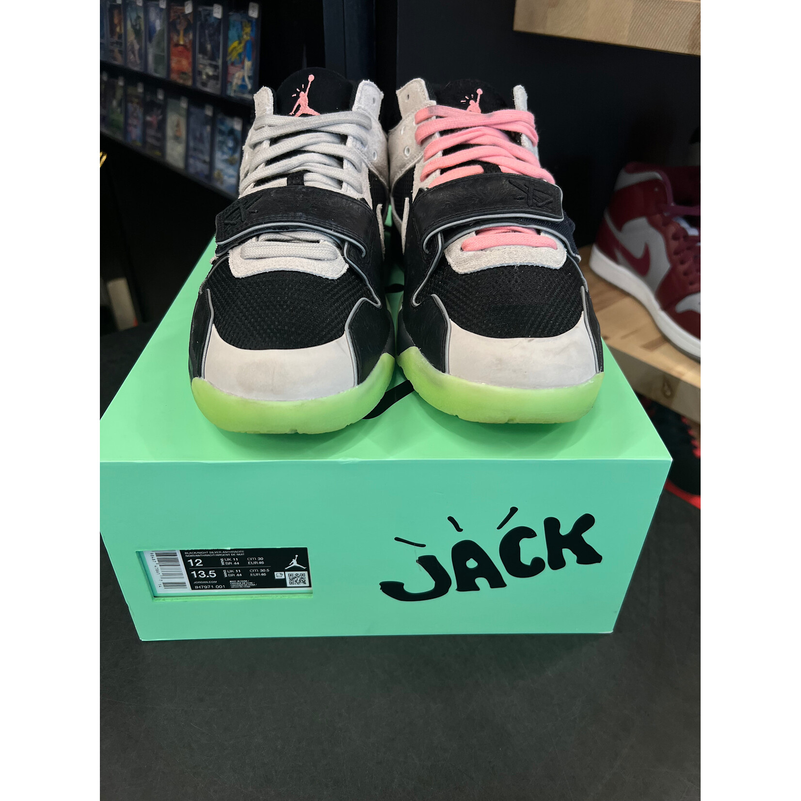 Jordan Jordan Jumpman Jack TR Travis Scott x Chase B Black Night Silver Size 12, PREOWNED