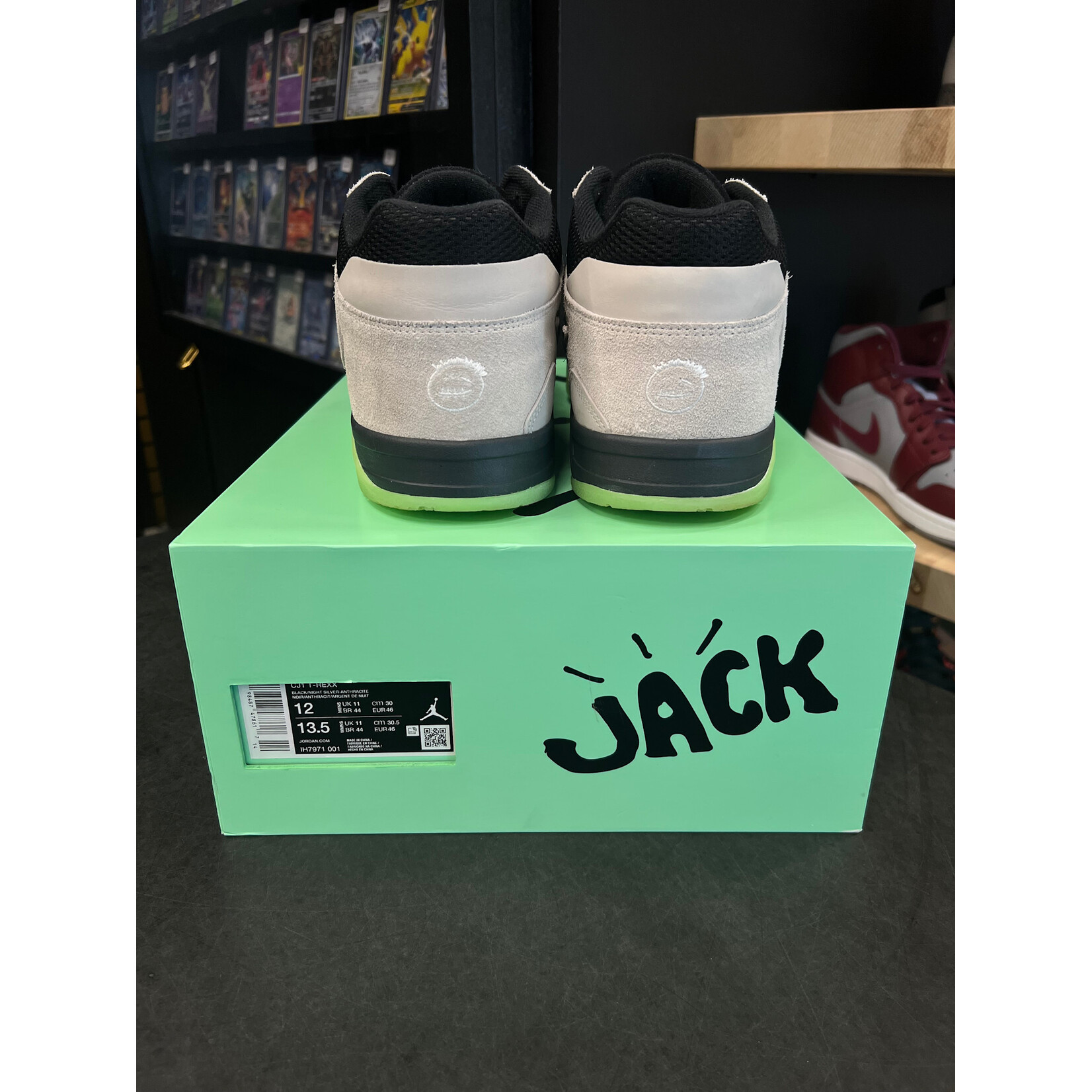 Jordan Jordan Jumpman Jack TR Travis Scott x Chase B Black Night Silver Size 12, PREOWNED