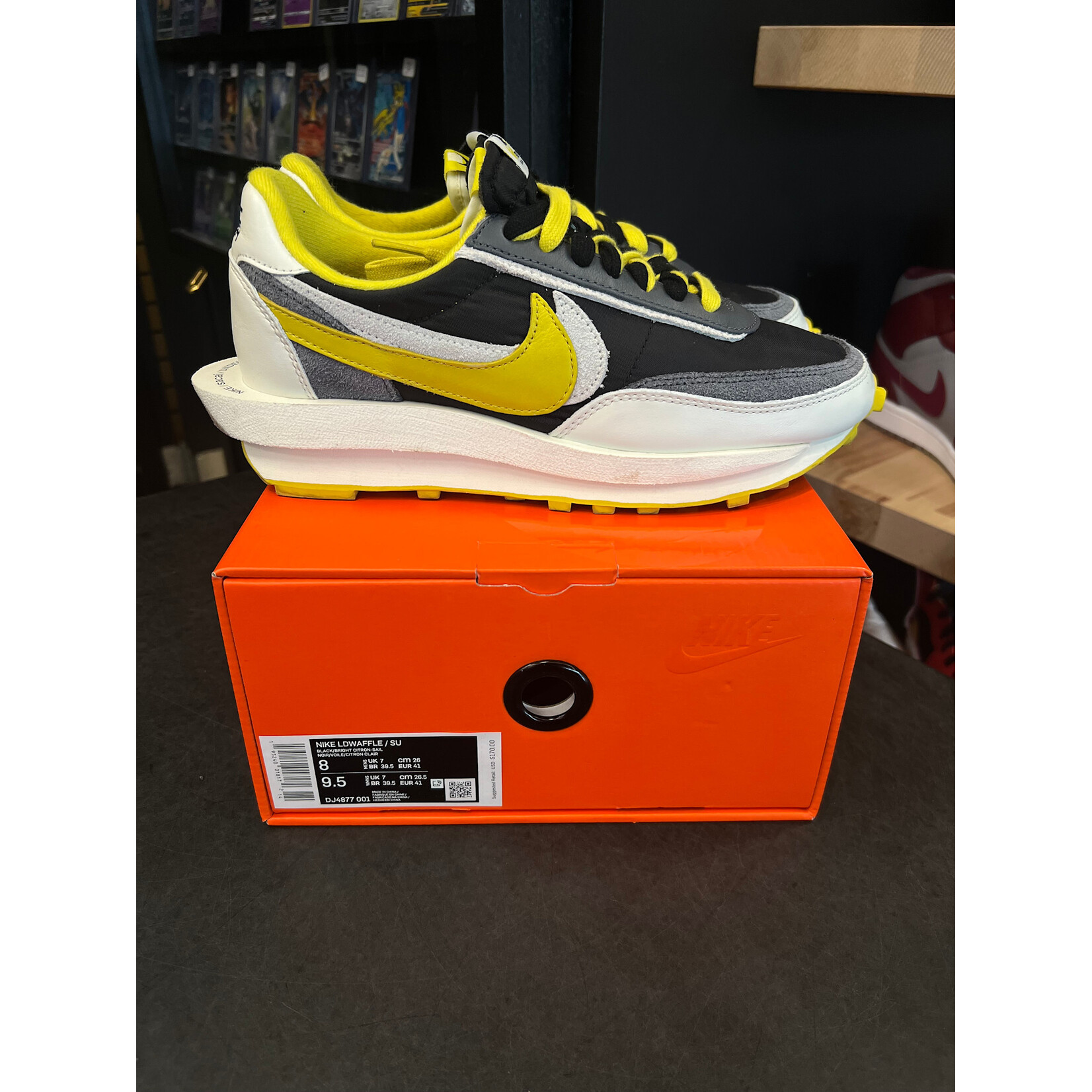 Nike Nike LD Waffle sacai Undercover Black Bright Citron Size 8, PREOWNED