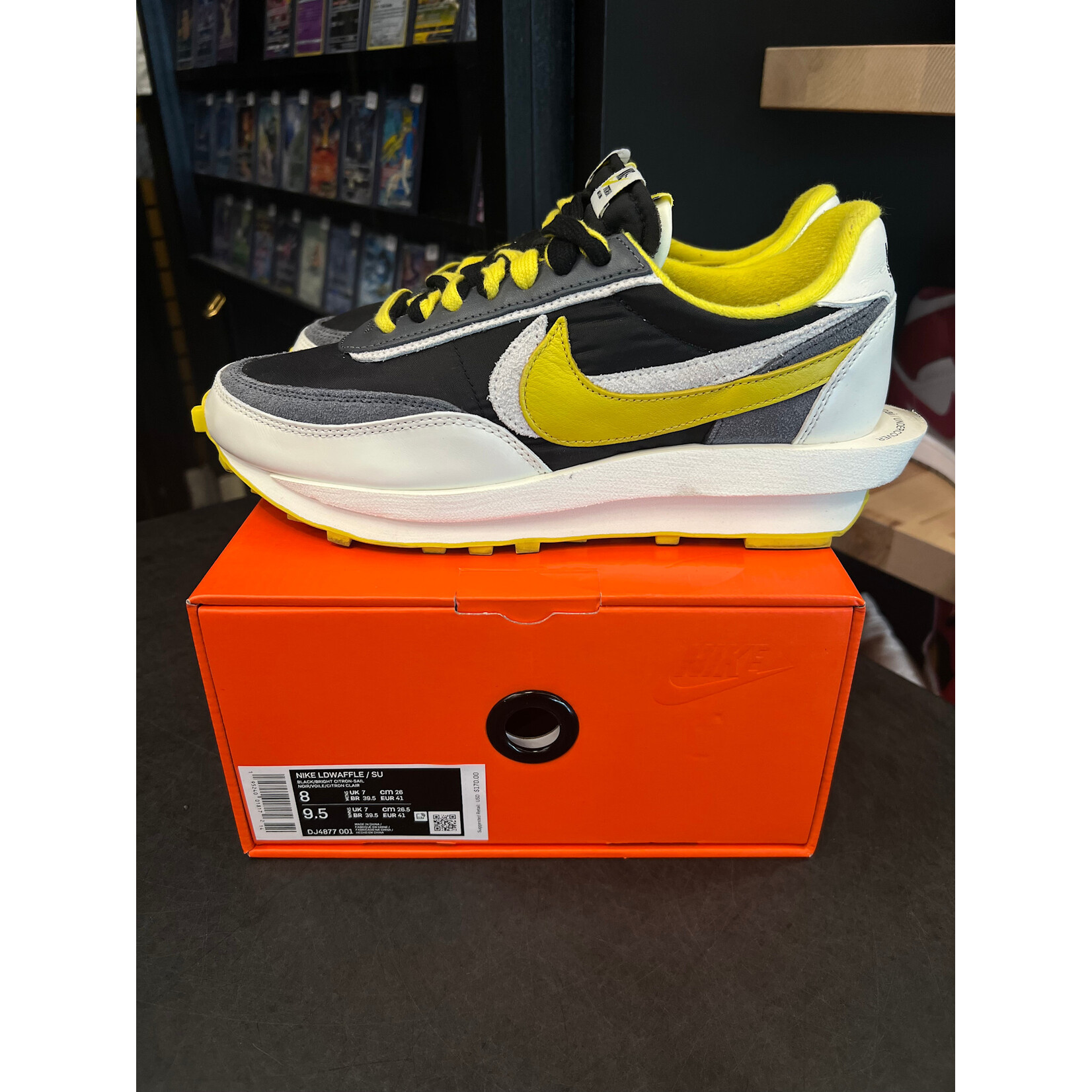 Nike Nike LD Waffle sacai Undercover Black Bright Citron Size 8, PREOWNED
