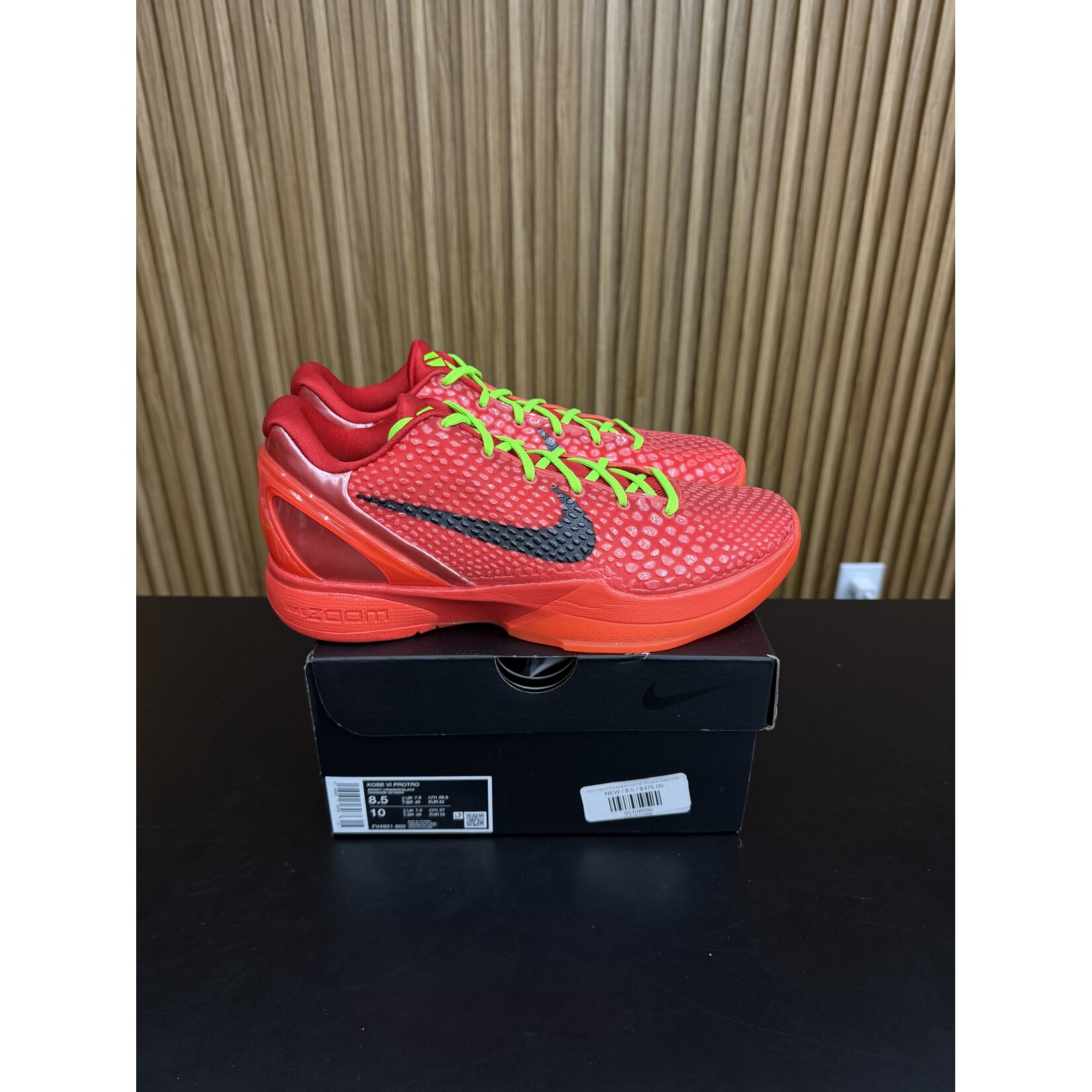 Nike Nike Kobe 6 Protro Reverse Grinch Size 8.5, PREOWNED TRIED ON