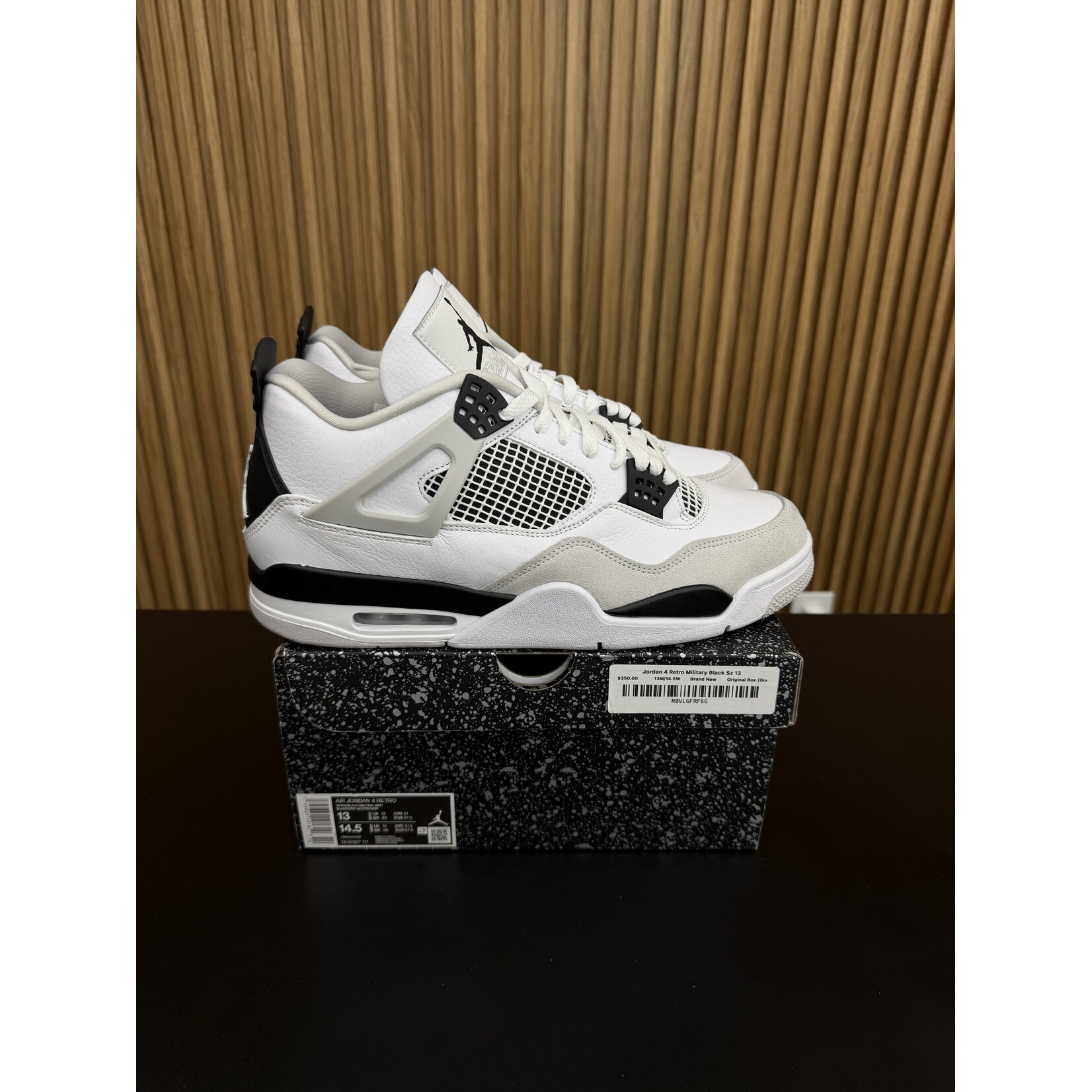 Jordan Jordan 4 Retro Military Black Size 13, PREOWNED