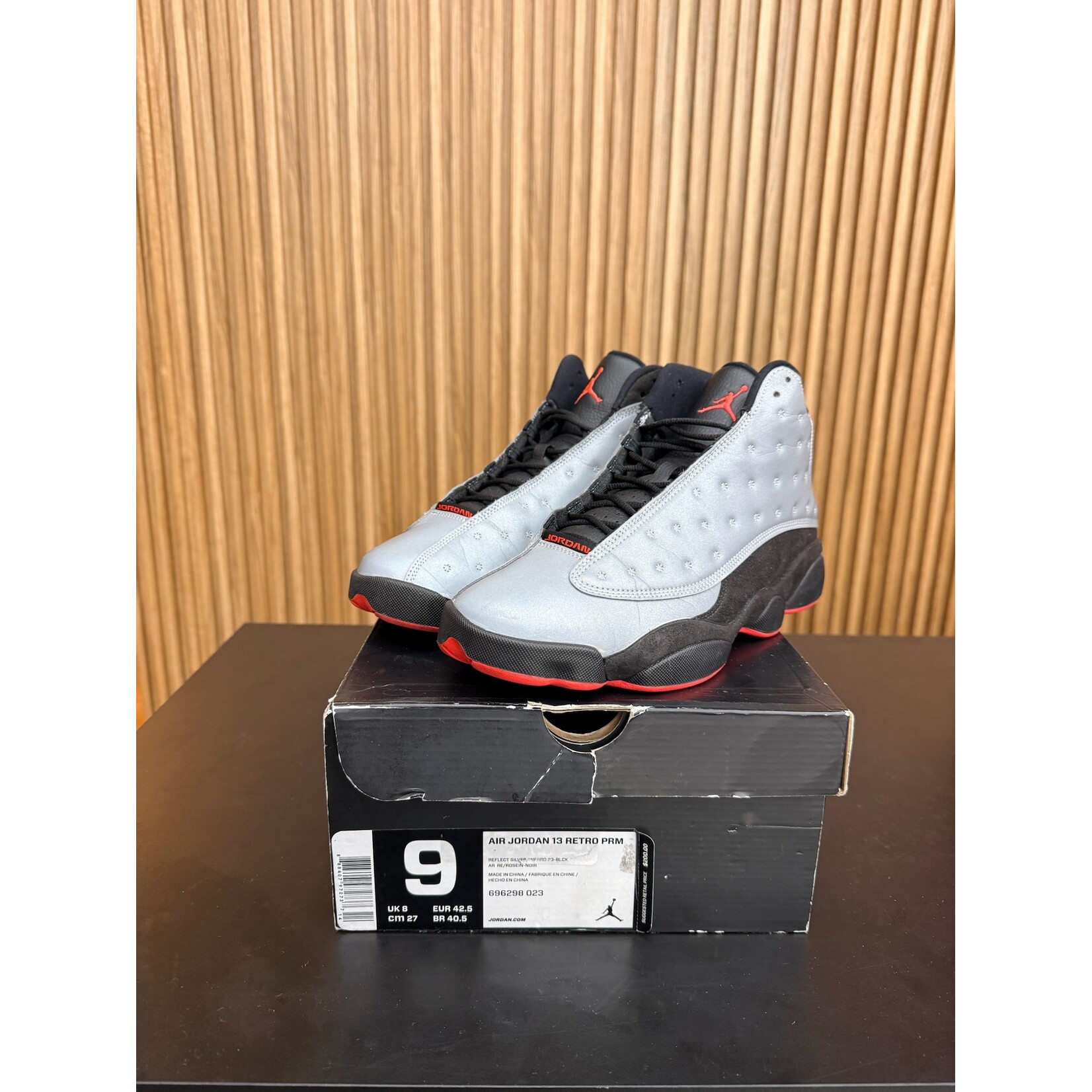 Jordan Jordan 13 Retro 3M Reflective Silver Size 9, PREOWNED