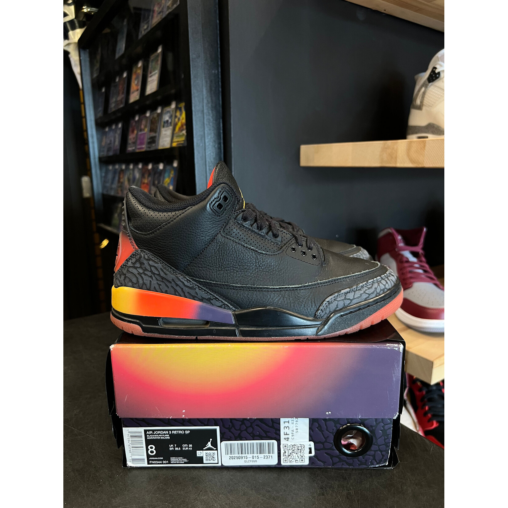 Jordan Jordan 3 Retro J Balvin Rio Size 8, PREOWNED