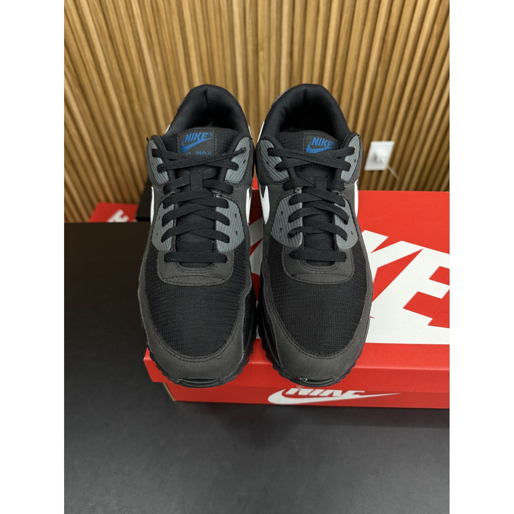 Nike Nike Air Max 90 Black Marina Iron Grey White Size 13, PREOWNED