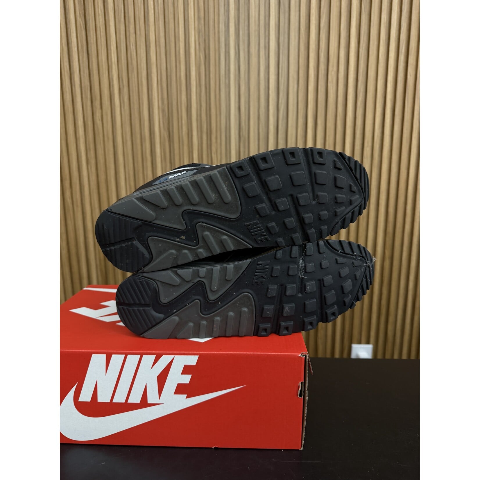 Nike Nike Air Max 90 Black Marina Iron Grey White Size 13, PREOWNED