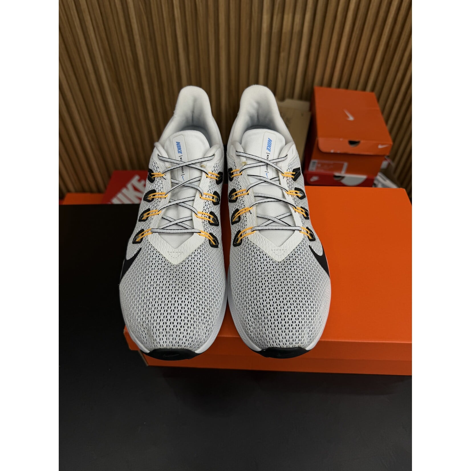 Nike Nike Quest 2 White Black Laser Orange Size 13, PREOWNED
