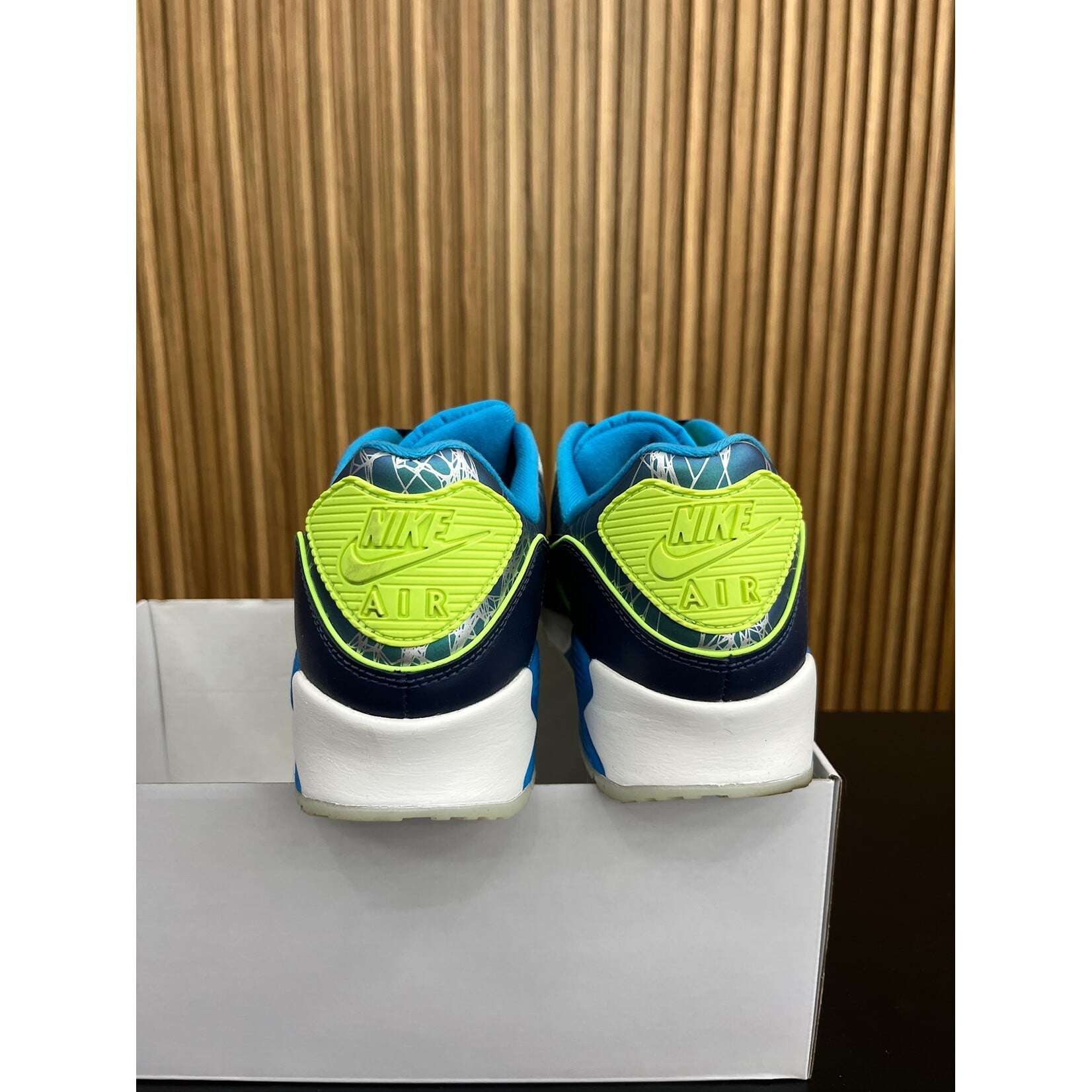 Nike Nike By You Air Max 90 Teal/Navy/Green Size 12, PREOWNED NO TOP LID