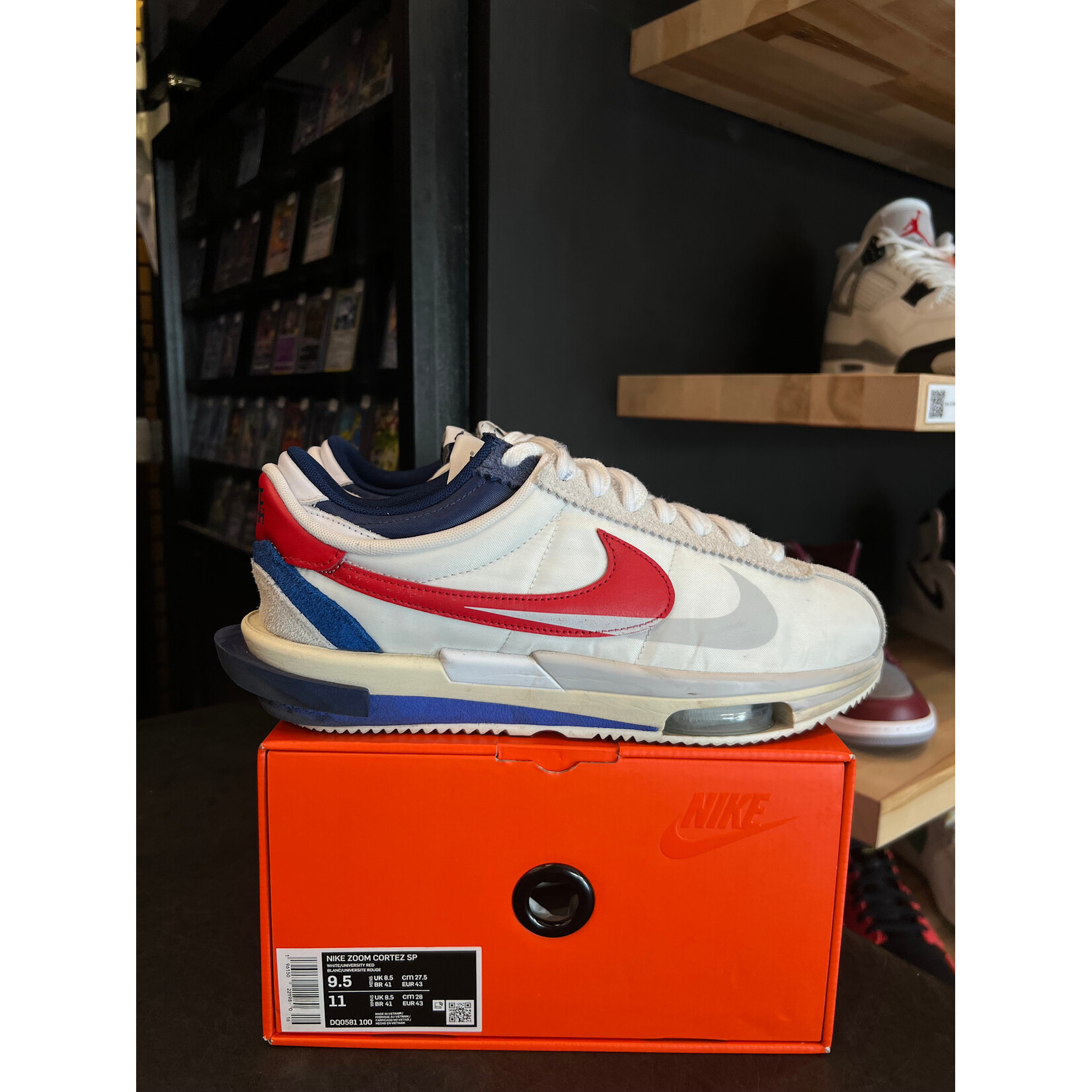 Nike Nike Zoom Cortez SP sacai White University Red Blue Size 9.5, PREOWNED