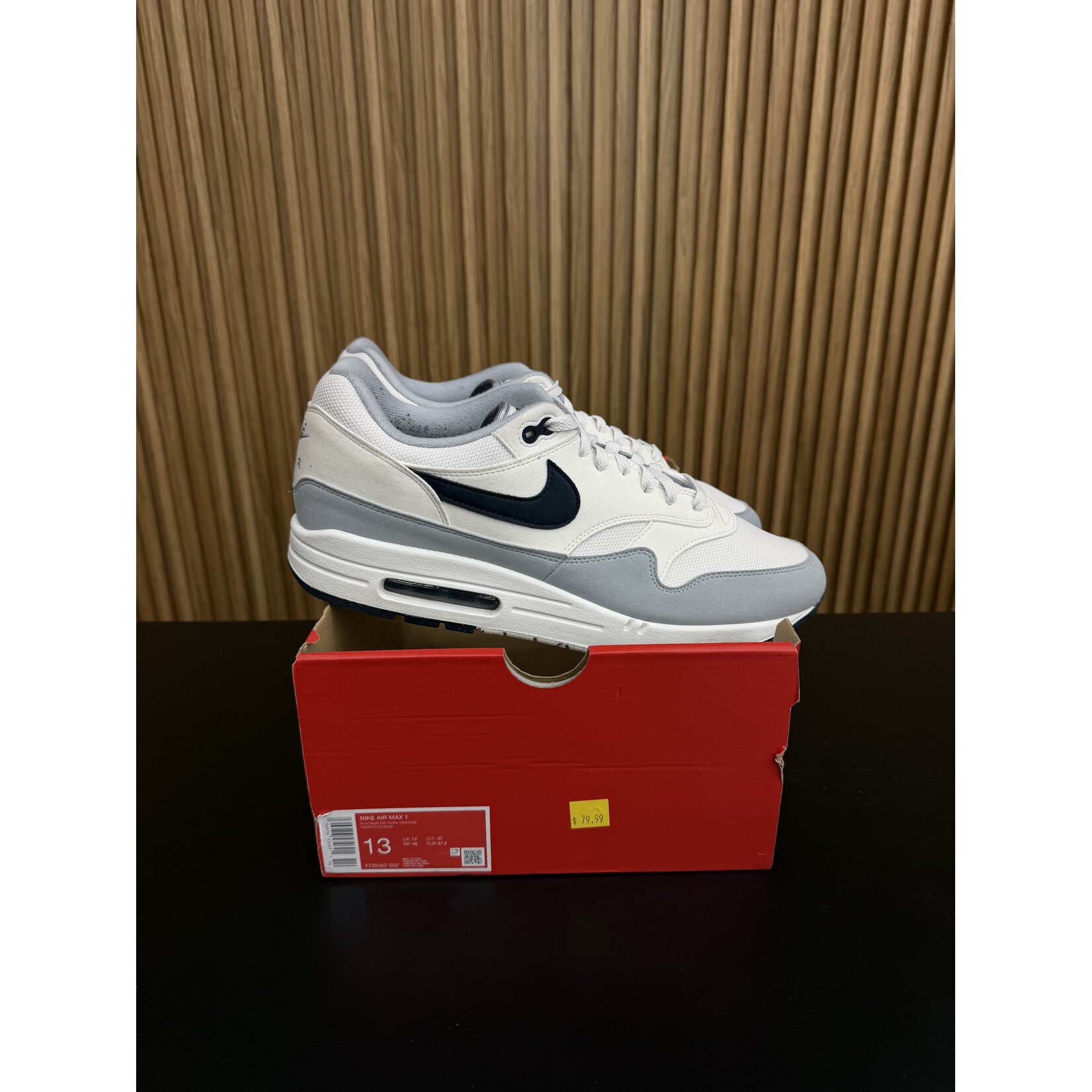 Nike Nike Air Max 1 Platinum Tint Dark Obsidian Size 13, PREOWNED