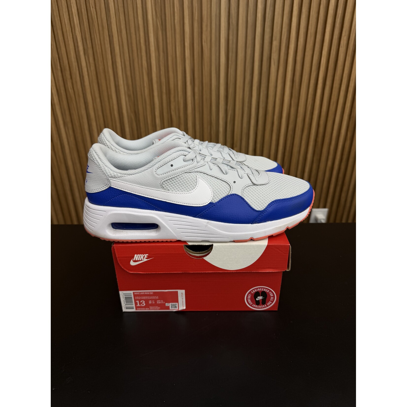 Nike Nike Air Max SC Pure Platinum White Racer Blue Size 13, PREOWNED