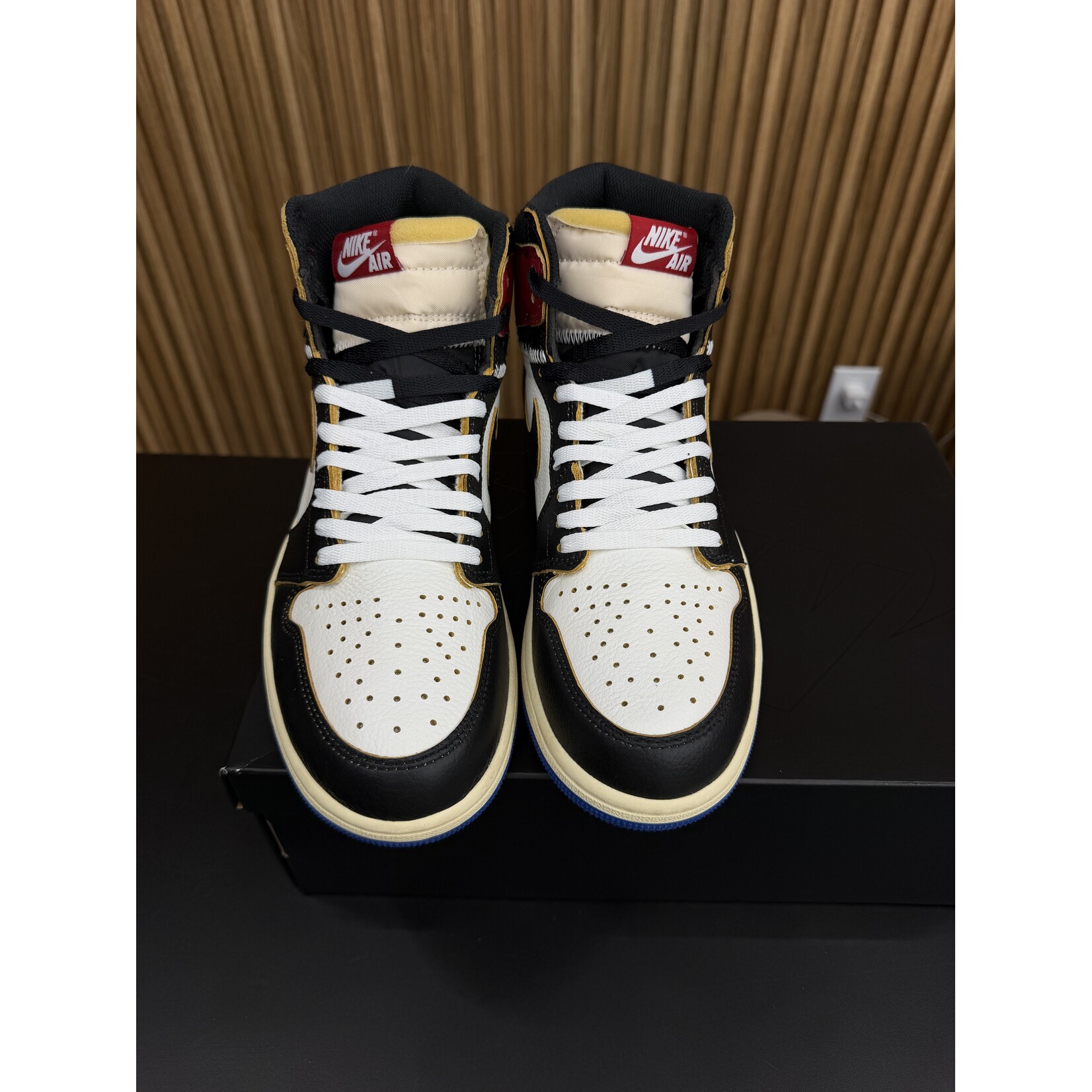 Jordan Jordan 1 Retro High OG SP Fragment x Union LA Varsity Red Sport Royal Size 9, PREOWNED*