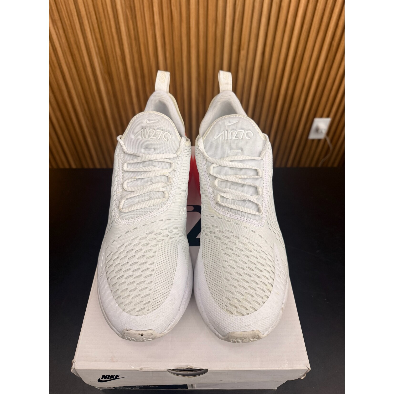 Nike Nike Air Max 270 White Pack Hot Punch Size 12, PREOWNED NO INSOLE
