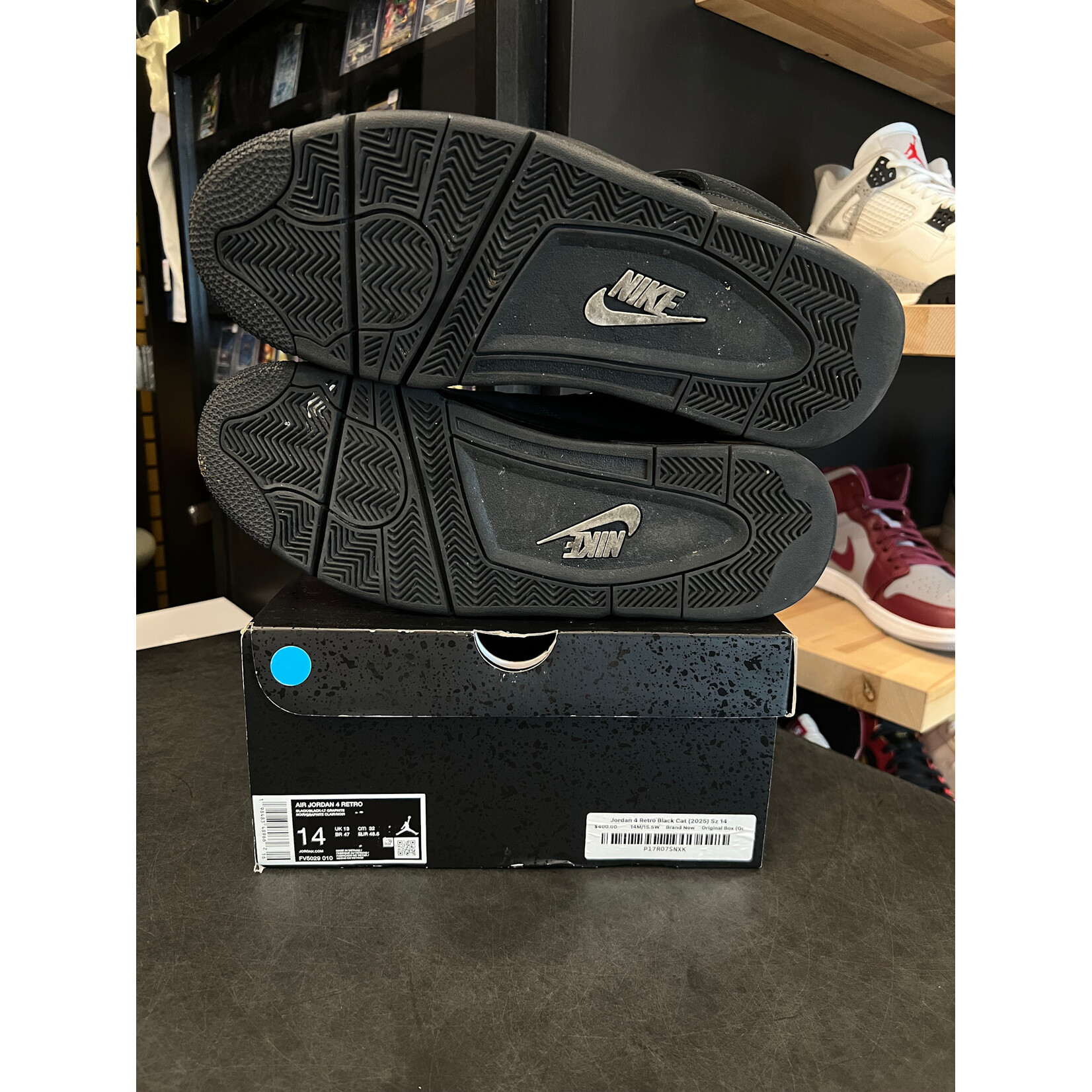 Jordan Jordan 4 Retro Black Cat (2025) Size 14, PREOWNED*
