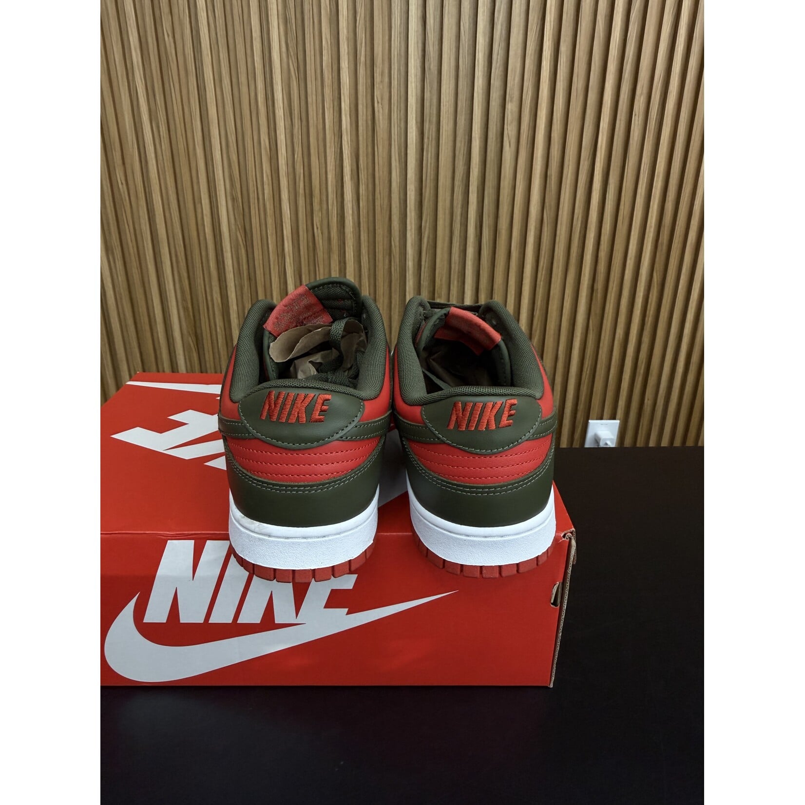 Nike Nike Dunk Low Mystic Red Cargo Khaki Size 13, PREOWNED