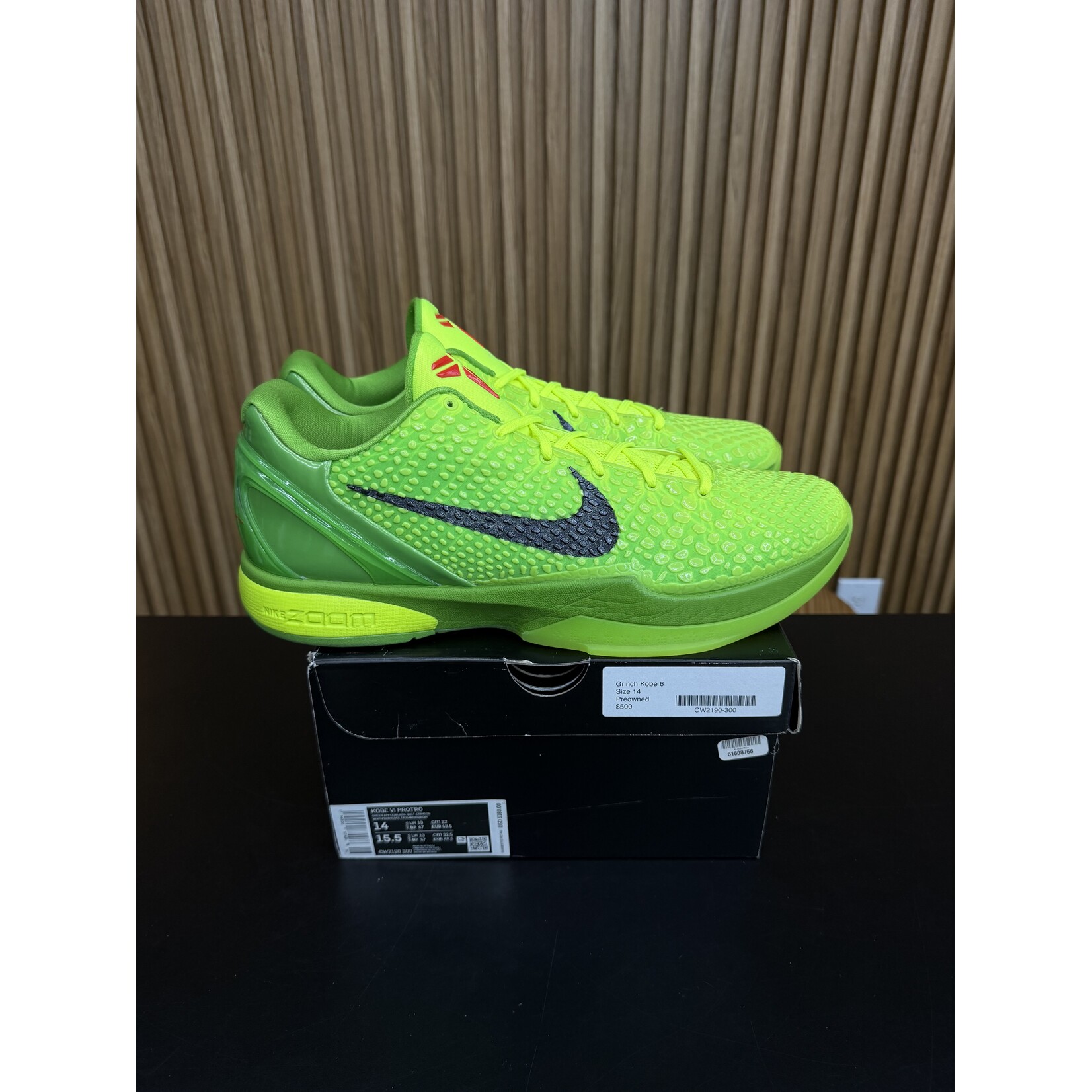 Nike Nike Kobe 6 Protro Grinch (2020) Size 14, PREOWNED*
