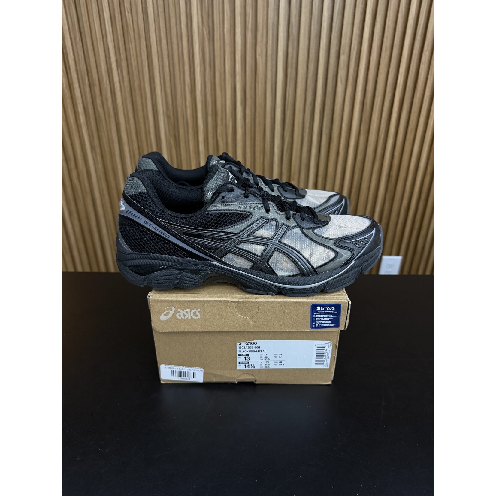 ASICS ASICS GT-2160 Above the Clouds Black Gunmetal Size 13, PREOWNED