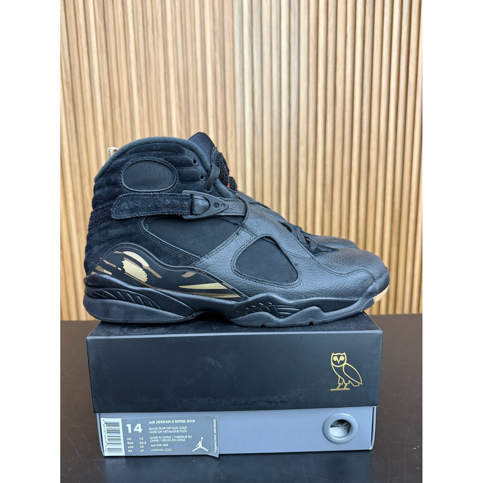 Jordan Jordan 8 Retro OVO Black Size 14, PREOWNED*