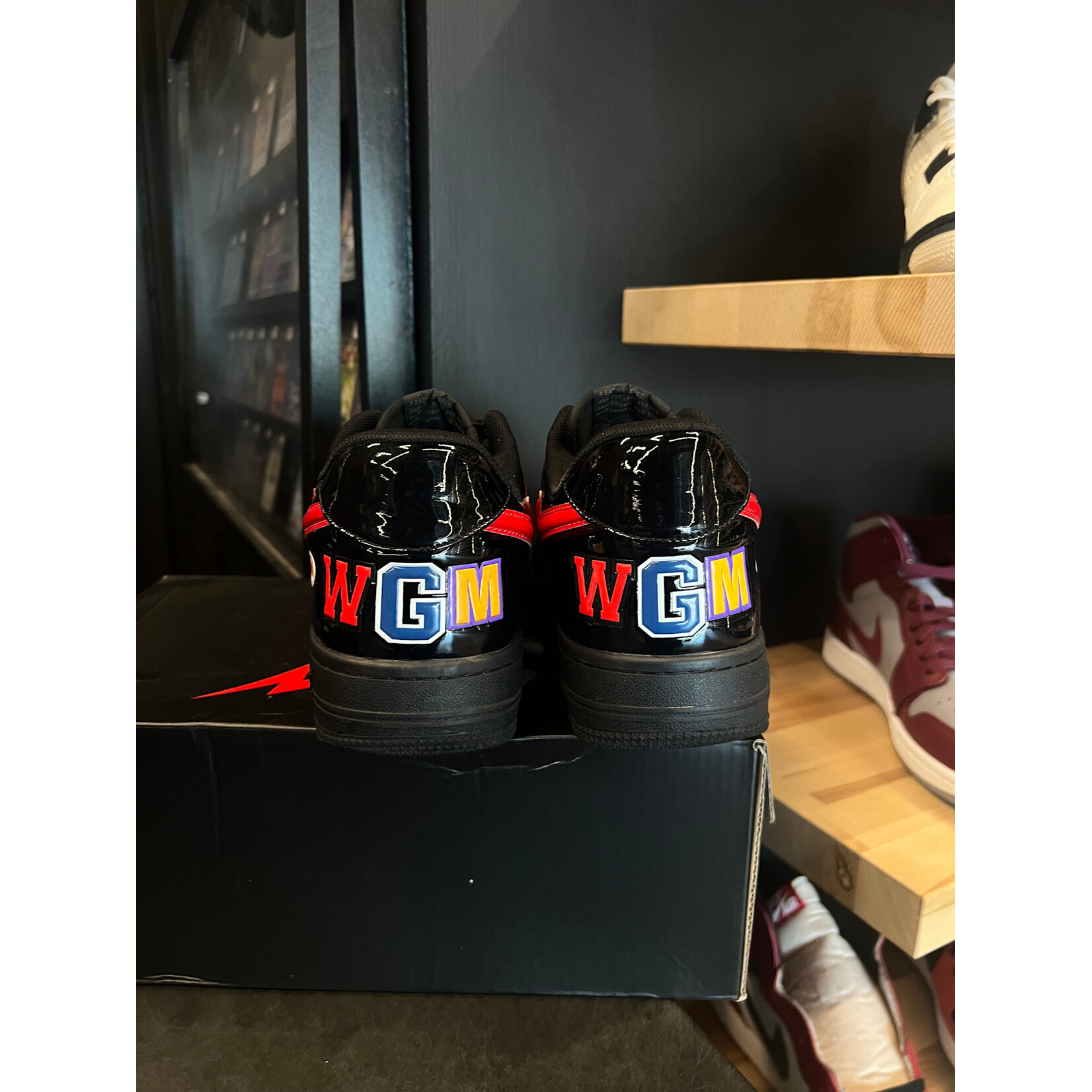 BAPE A Bathing Ape Bape Sta Low Shark Black Size 10, PREOWNED