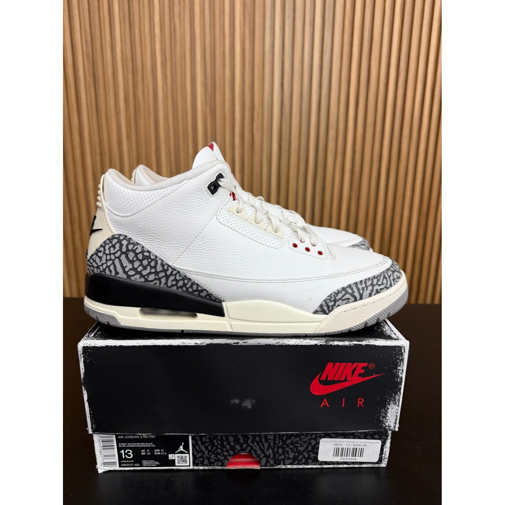 Jordan Jordan 3 Retro White Cement Reimagined Size 13, PREOWNED
