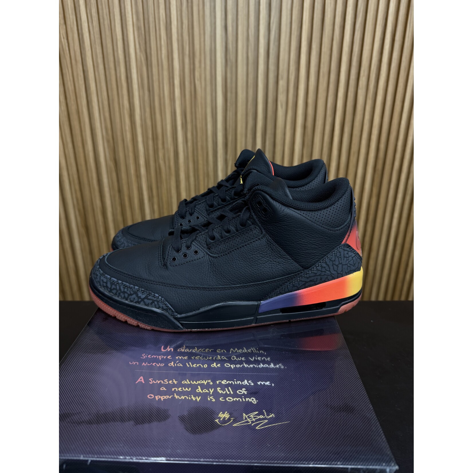 Jordan Jordan 3 Retro J Balvin Rio Size 10, PREOWNED*