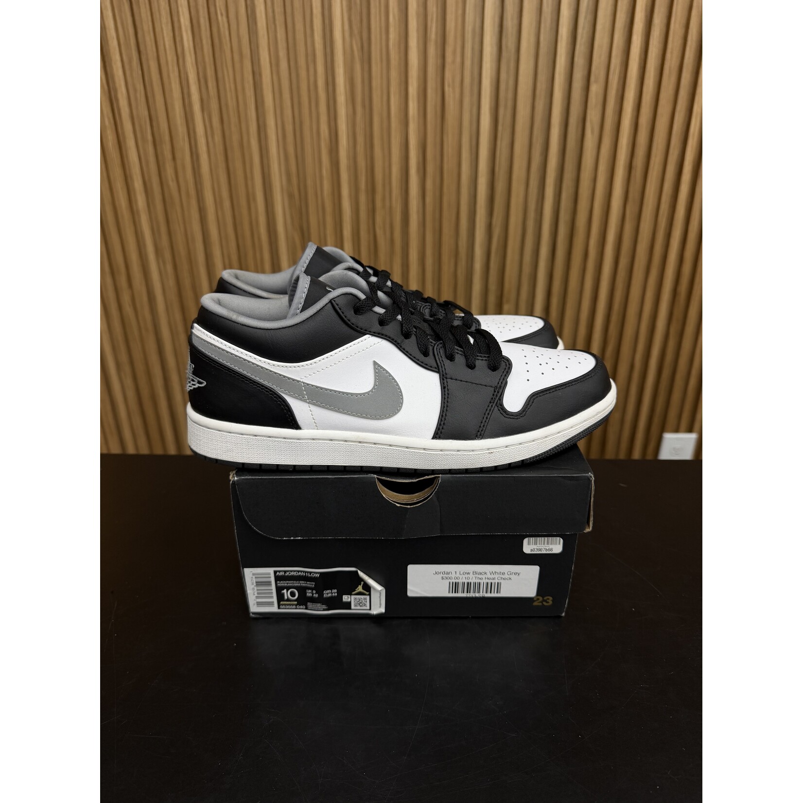 Jordan Jordan 1 Low Black White Grey Size 10, PREOWNED