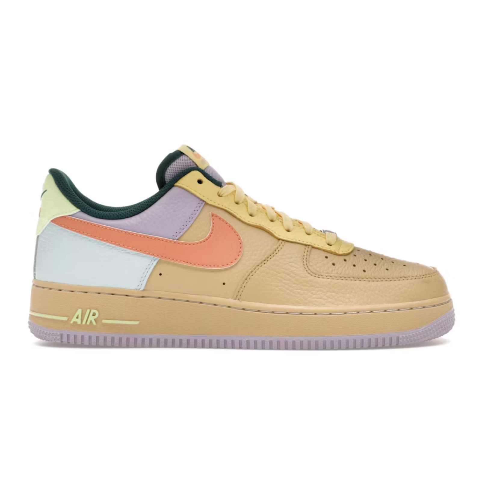Jordan Nike Air Force 1 Low '07 Sesame Hydrangeas Soft Yellow Apricot Agate Size 9, DS BRAND NEW DAMAGE BOX