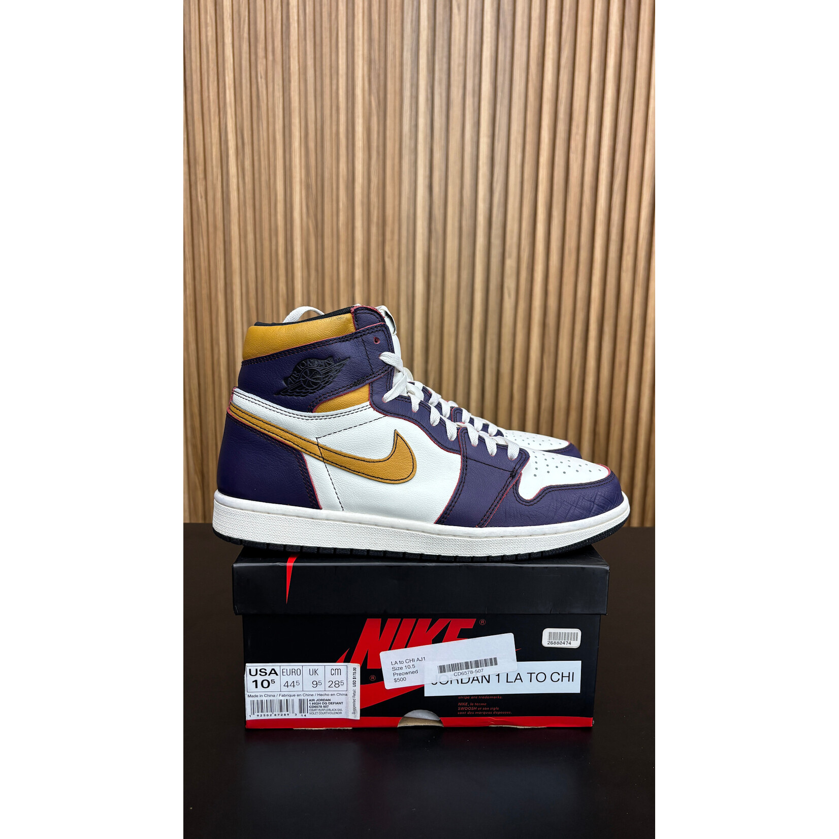 Jordan Jordan 1 Retro High OG Defiant SB LA to Chicago Size 10.5, PREOWNED