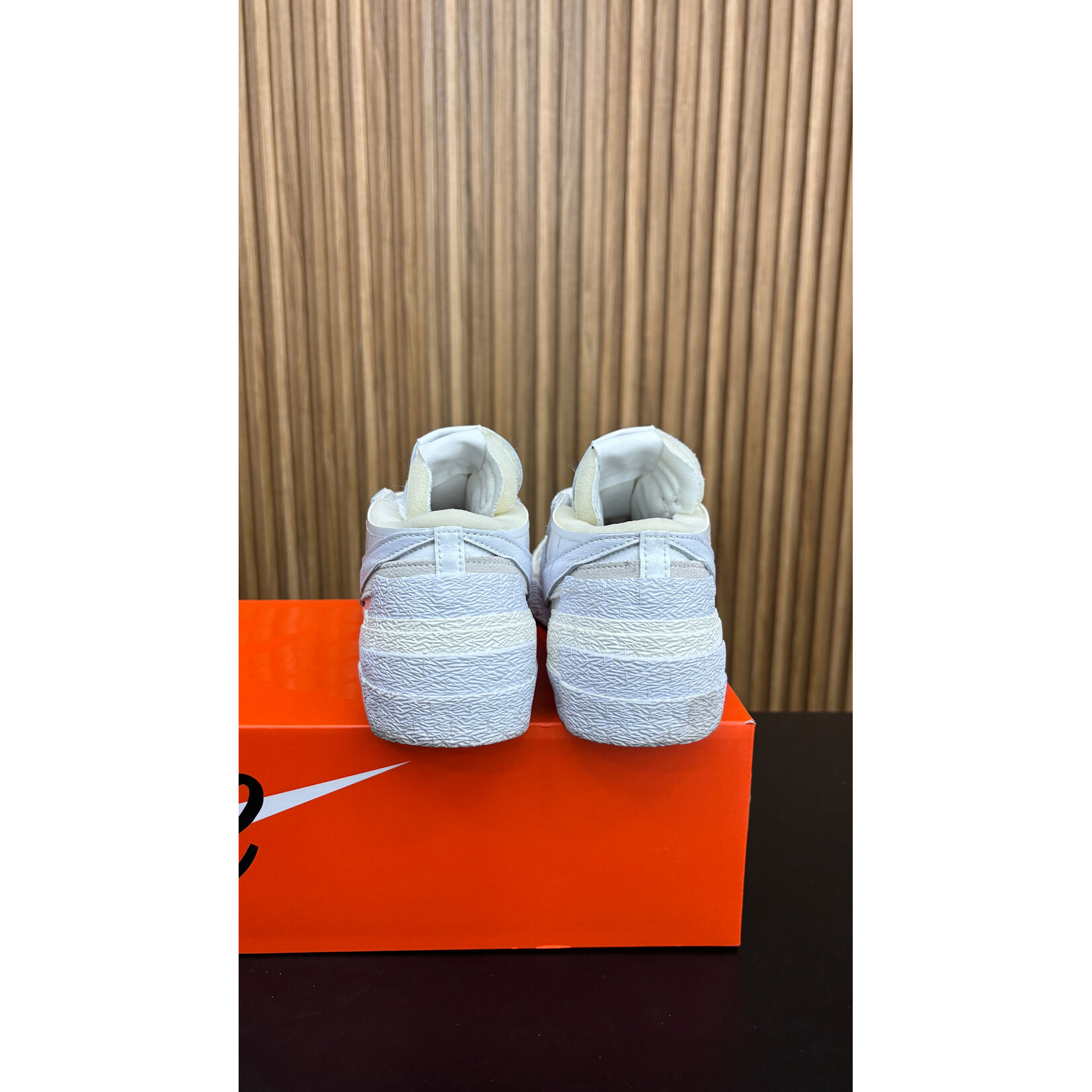 Nike Nike Blazer Low sacai White Patent Leather Size 8.5, PREOWNED