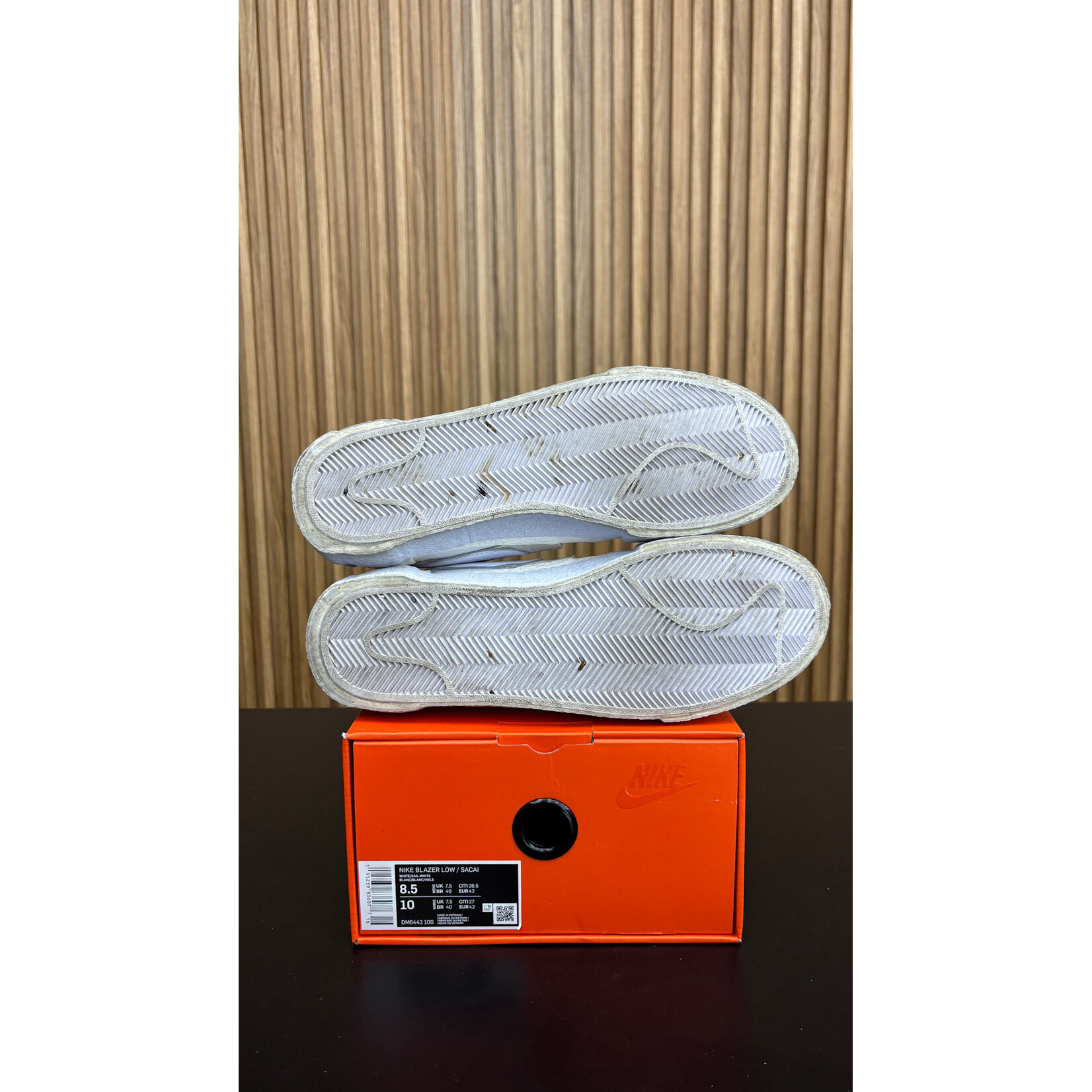 Nike Nike Blazer Low sacai White Patent Leather Size 8.5, PREOWNED