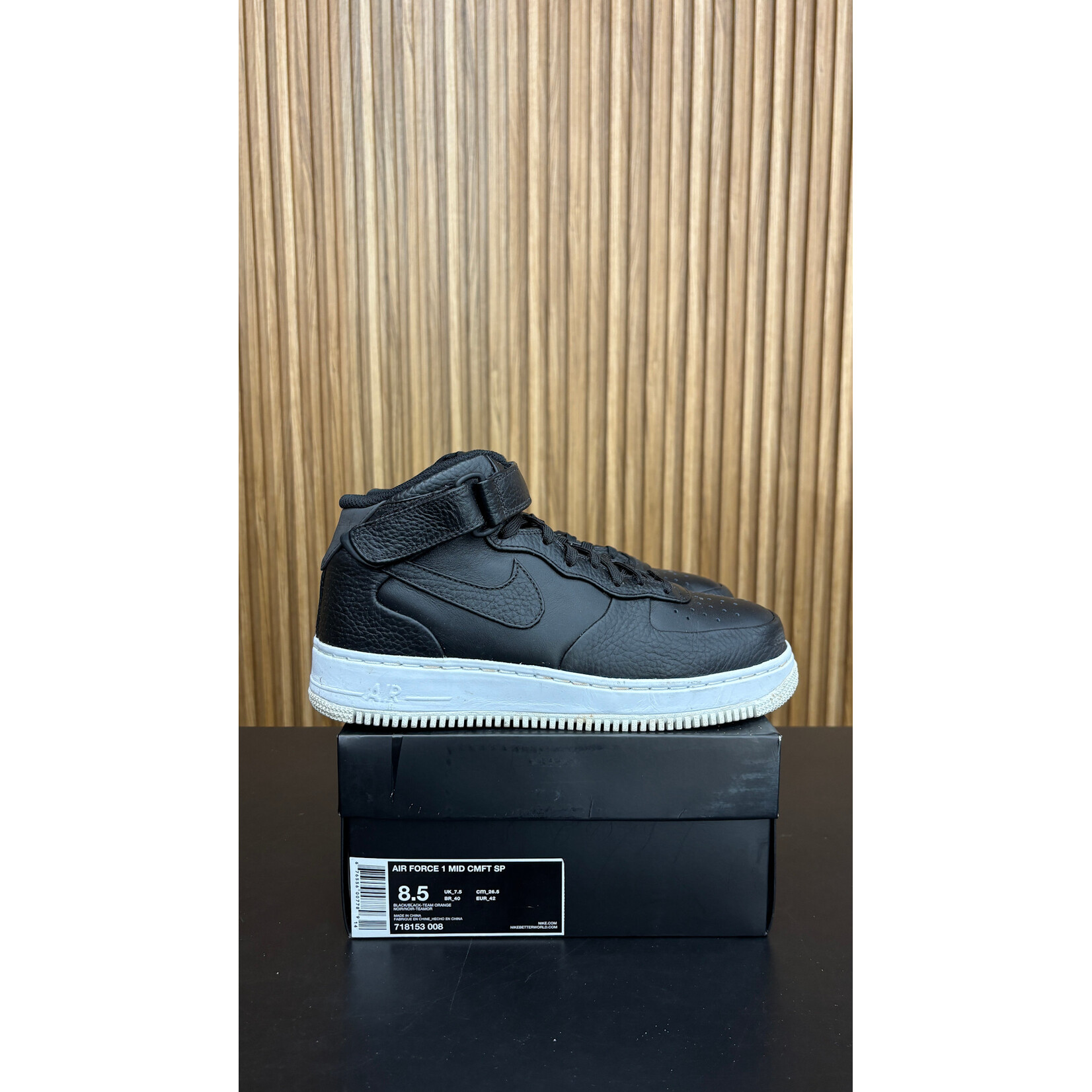 Nike Nike - Air Force 1 Mid CMFT SP 'Black' Size 7, PREOWNED