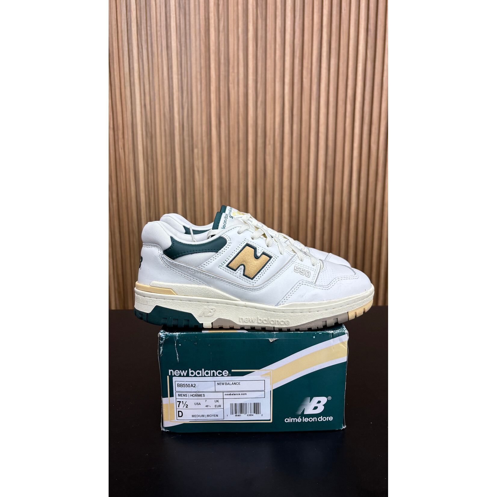 New New Balance 550 Aime Leon Dore Natural Green Size 7.5, PREOWNED