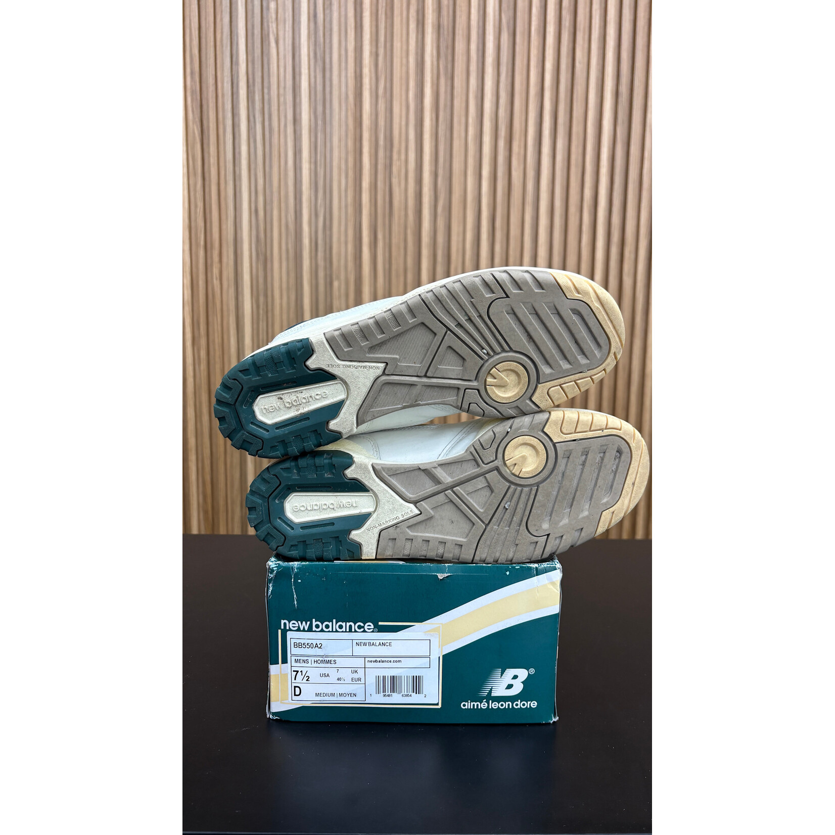 New New Balance 550 Aime Leon Dore Natural Green Size 7.5, PREOWNED