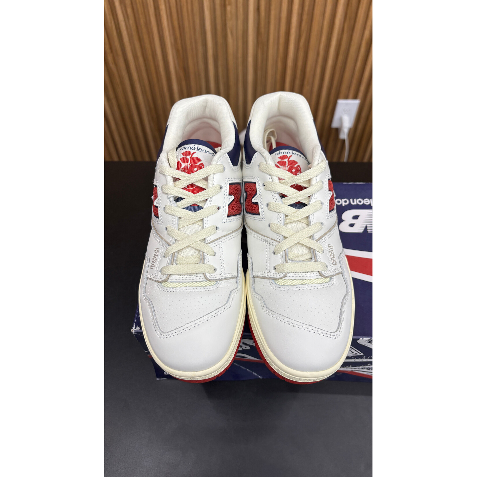 New New Balance 550 Aime Leon Dore White Navy Red Size 8.5, PREOWNED