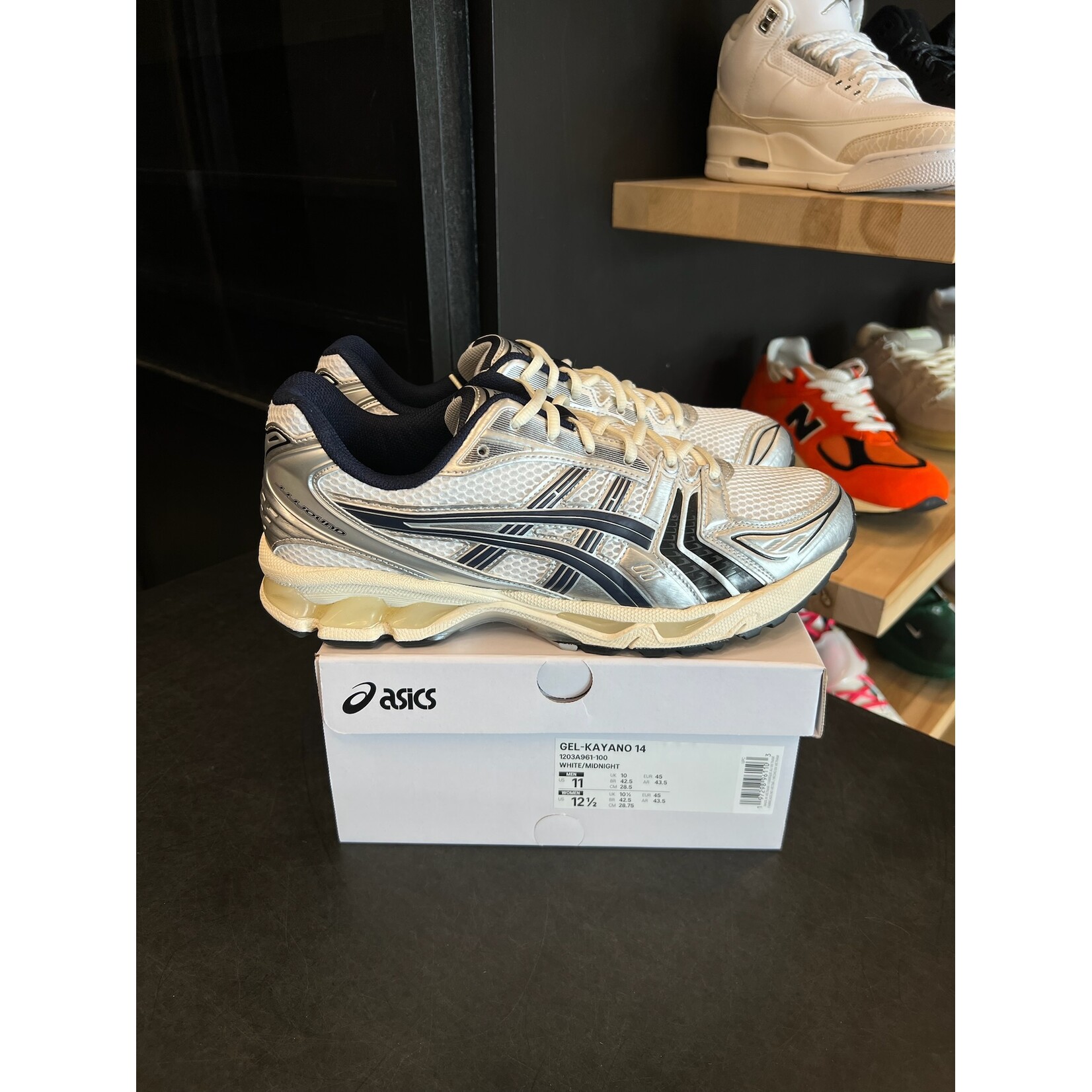 ASICS ASICS Gel-Kayano 14 JJJJound White Navy Size 11, PREOWNED*