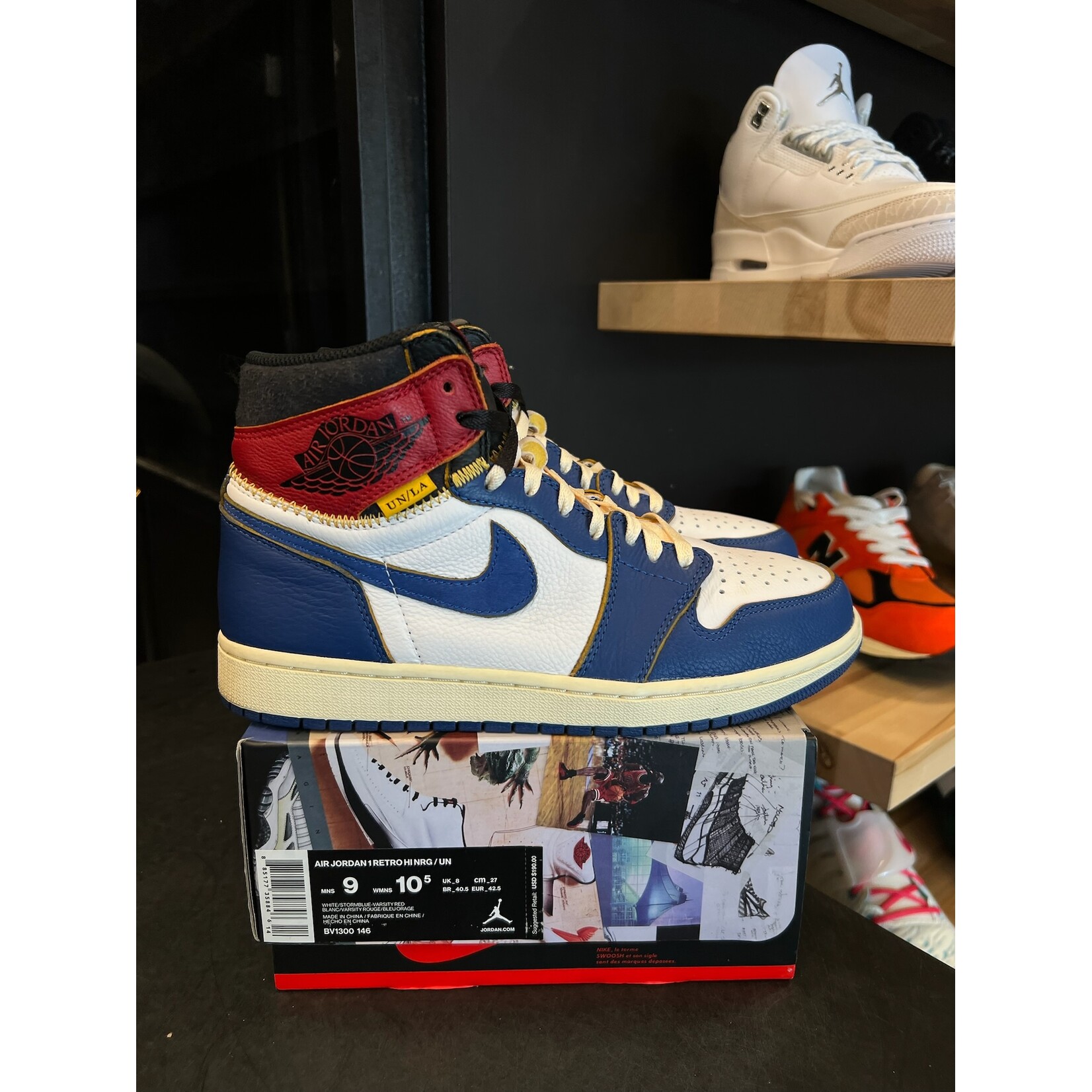 Jordan Jordan 1 Retro High Union Los Angeles Storm Blue Size 9, PREOWNED*
