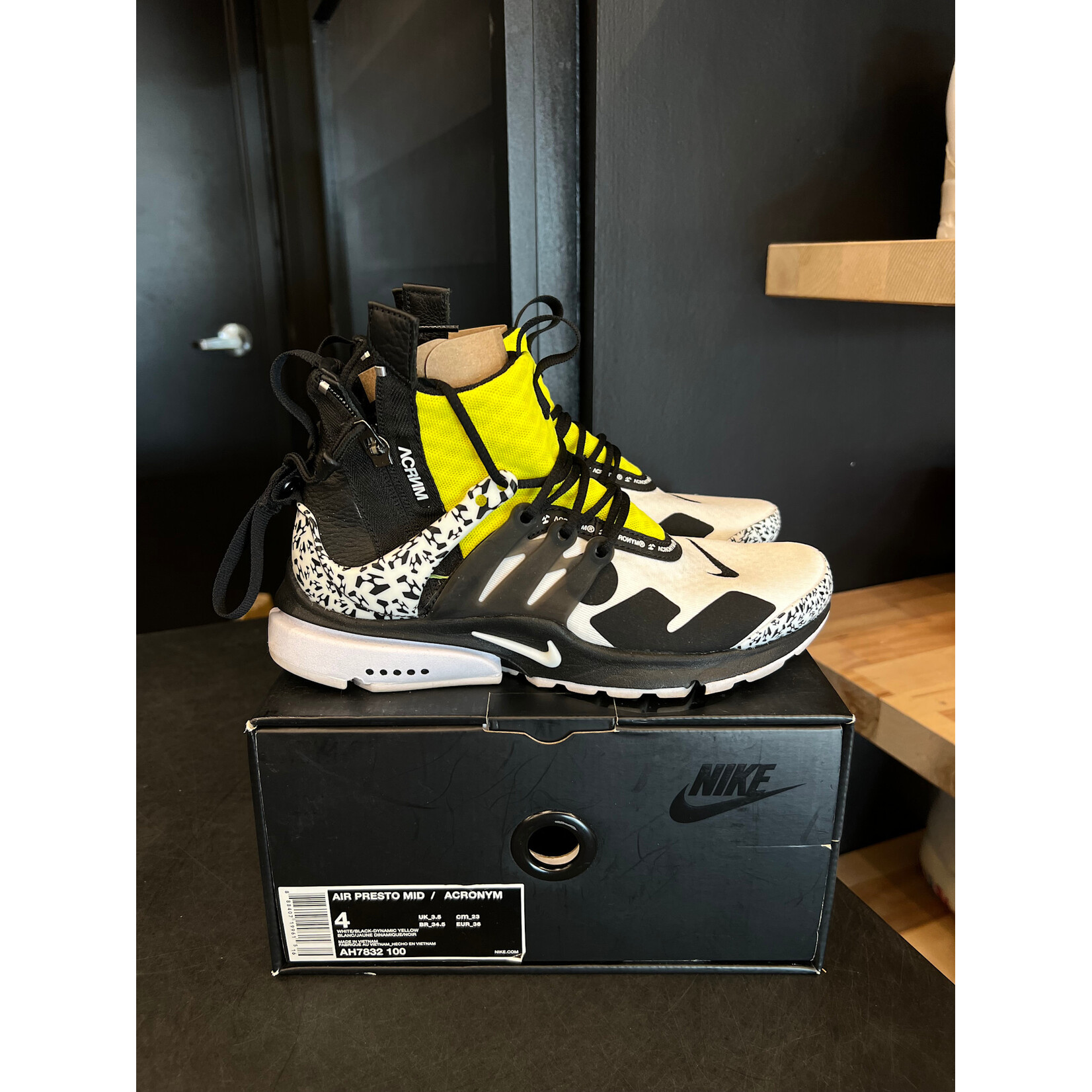 Nike Nike Air Presto Mid Acronym Dynamic Yellow Size 4, PREOWNED*