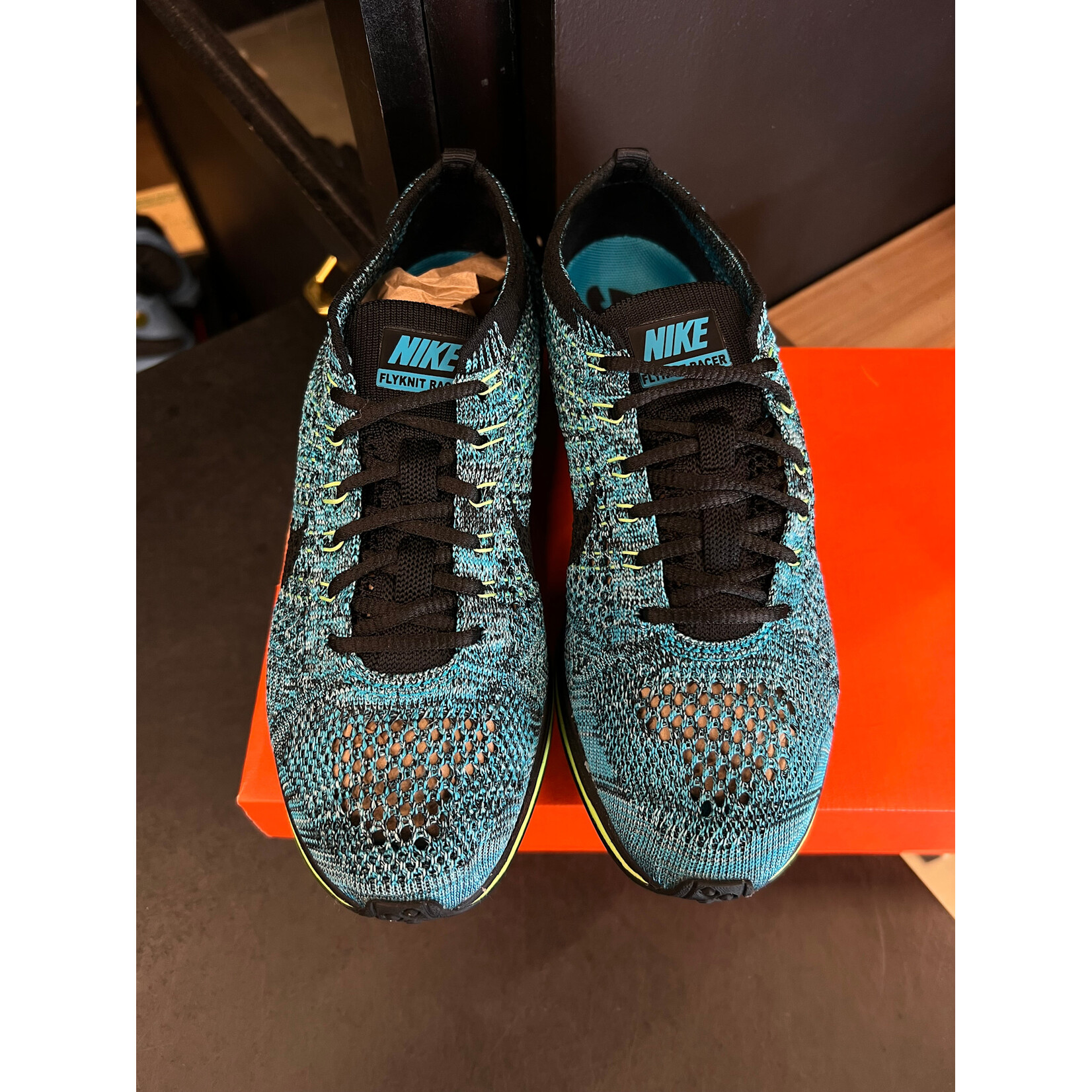 Nike Nike Flyknit Racer Blue Gecko Size 4.5, PREOWNED
