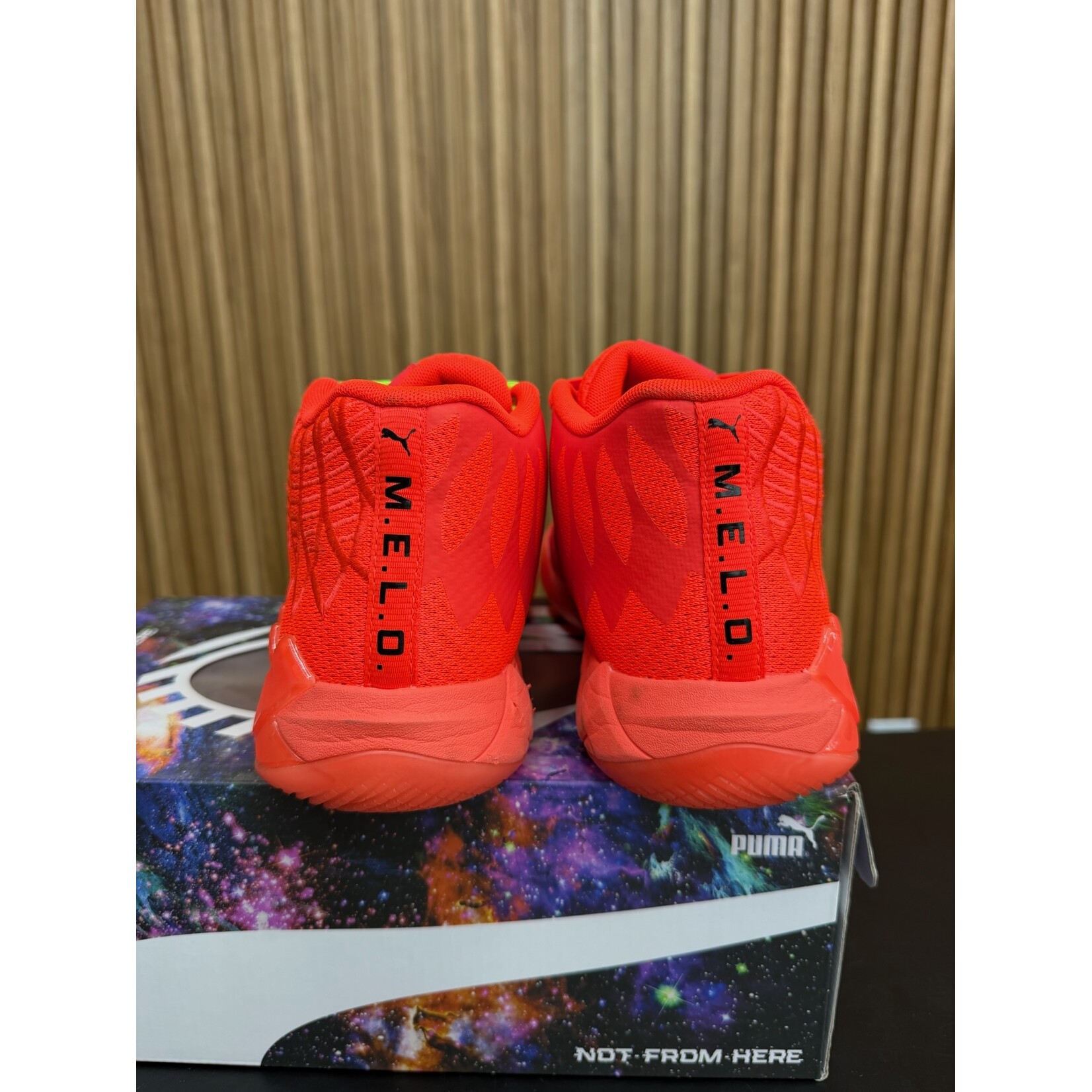 Puma Puma LaMelo ball MB.01 Not From Here Red Blast Size 10, PREOWNED