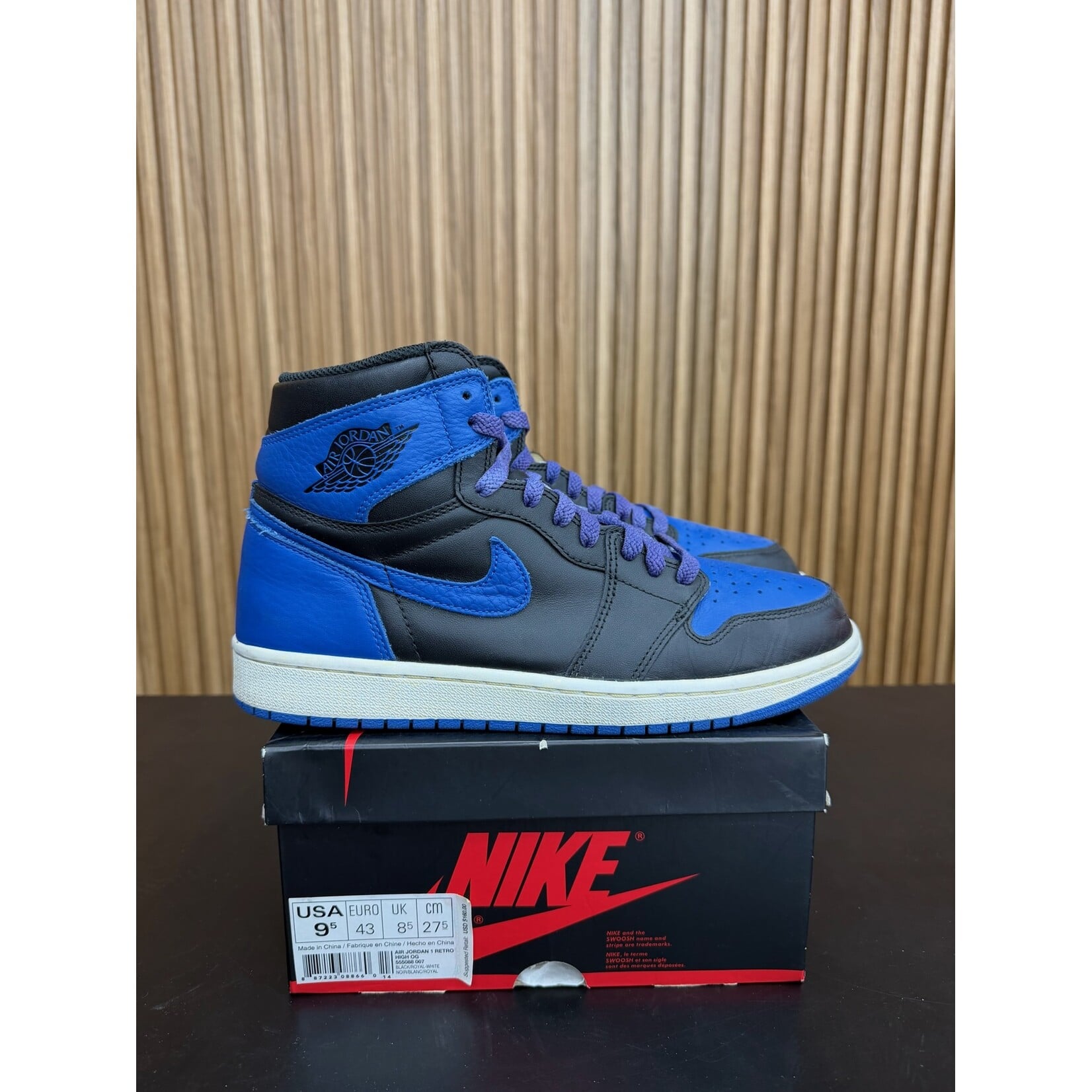 Jordan Jordan 1 Retro Royal (2017) Size 9.5, PREOWNED CUSTOM