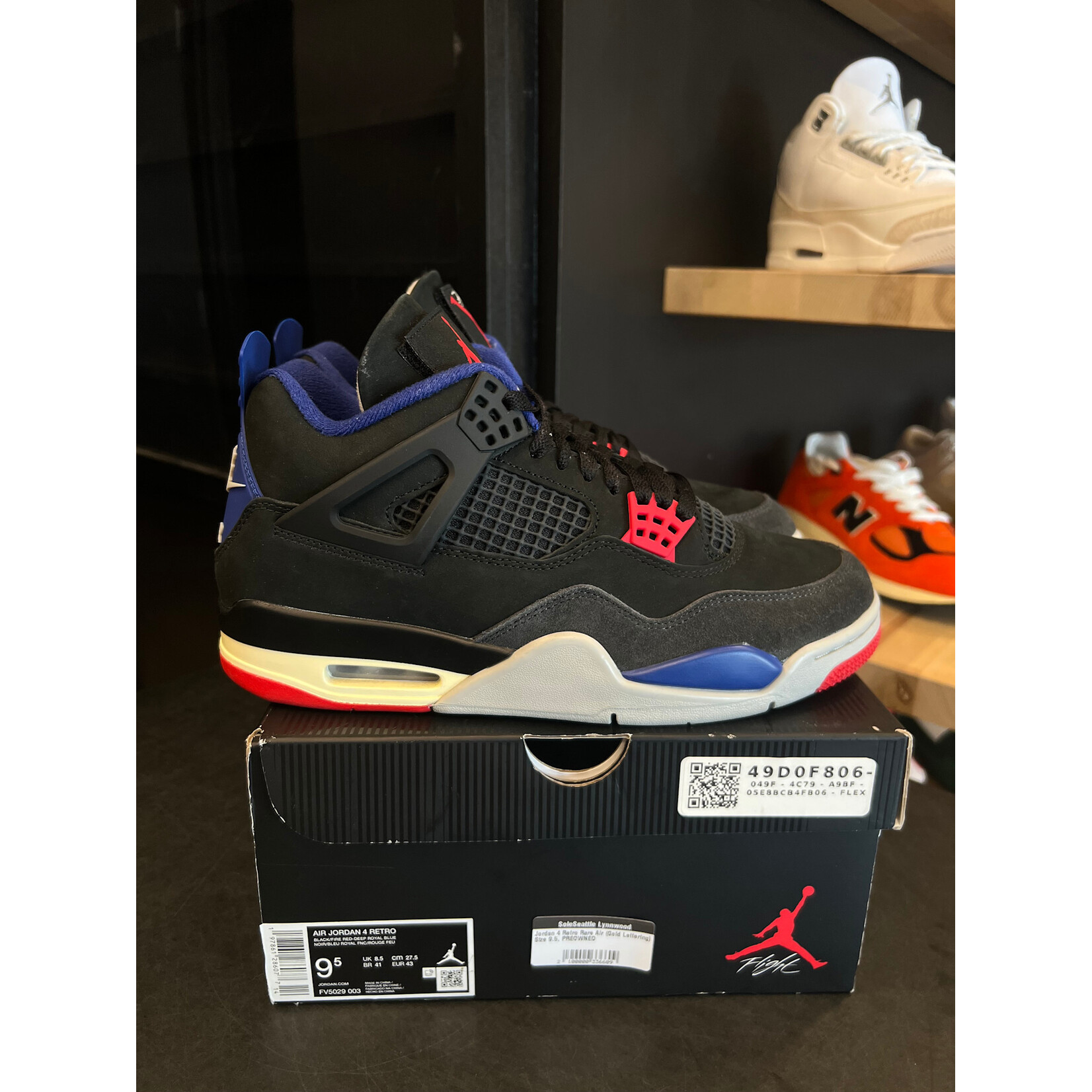 Jordan Jordan 4 Retro Rare Air (Gold Lettering) Size 9.5, PREOWNED