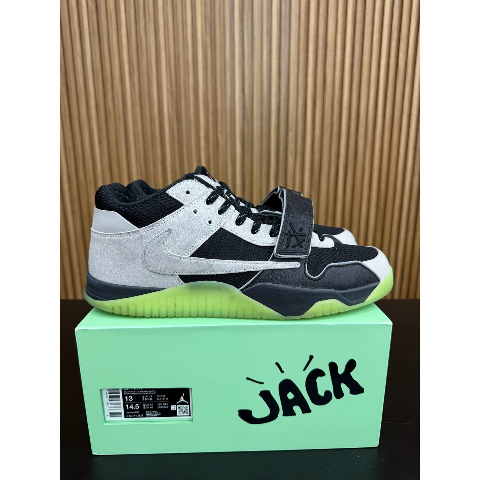 Jordan Jordan Jumpman Jack TR Travis Scott x Chase B Black Night Silver Size 13, PREOWNED