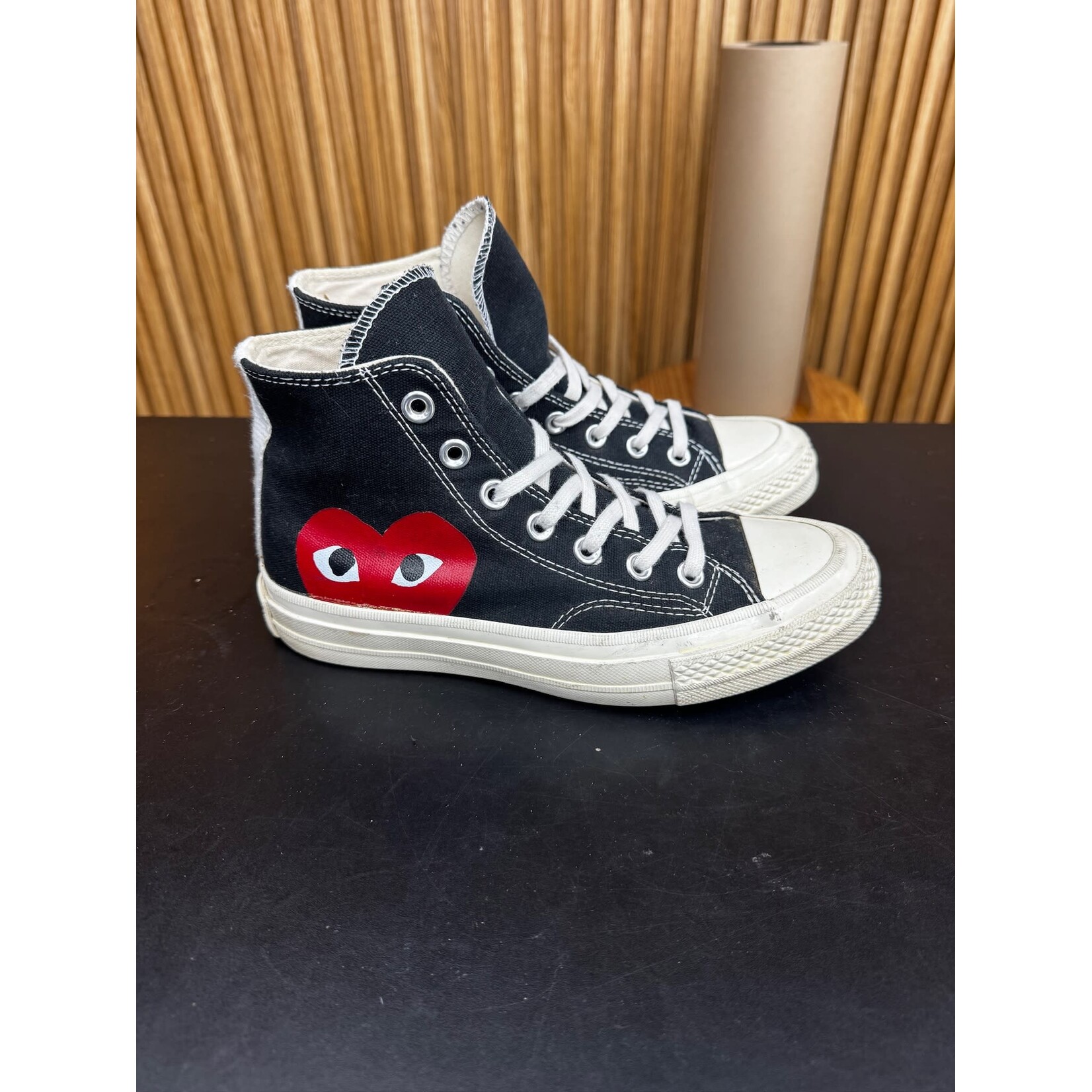 Converse Converse Chuck Taylor All Star 70 Hi Comme des Garcons PLAY Black Size 4.5, PREOWNED NO BOX*