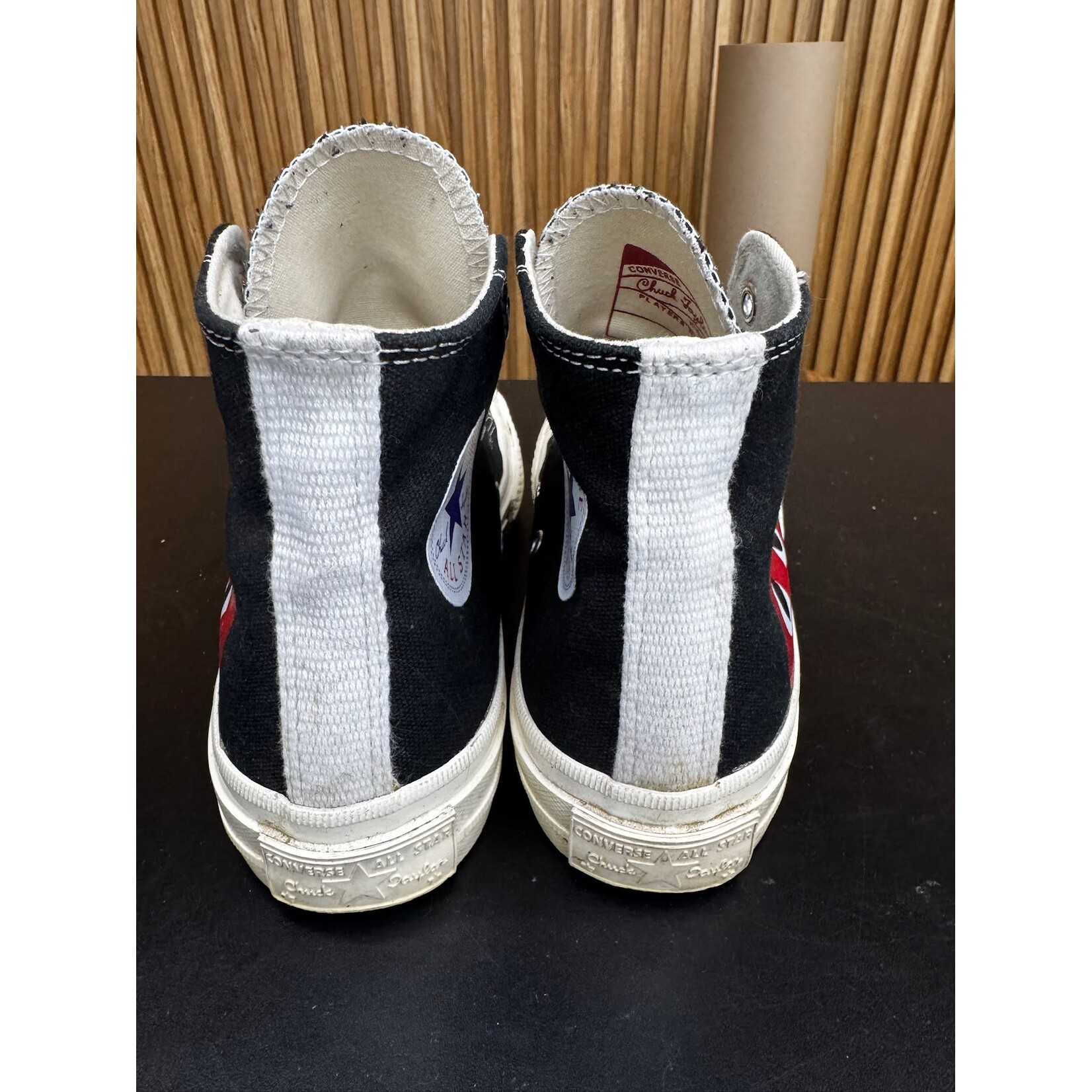 Converse Converse Chuck Taylor All Star 70 Hi Comme des Garcons PLAY Black Size 4.5, PREOWNED NO BOX*