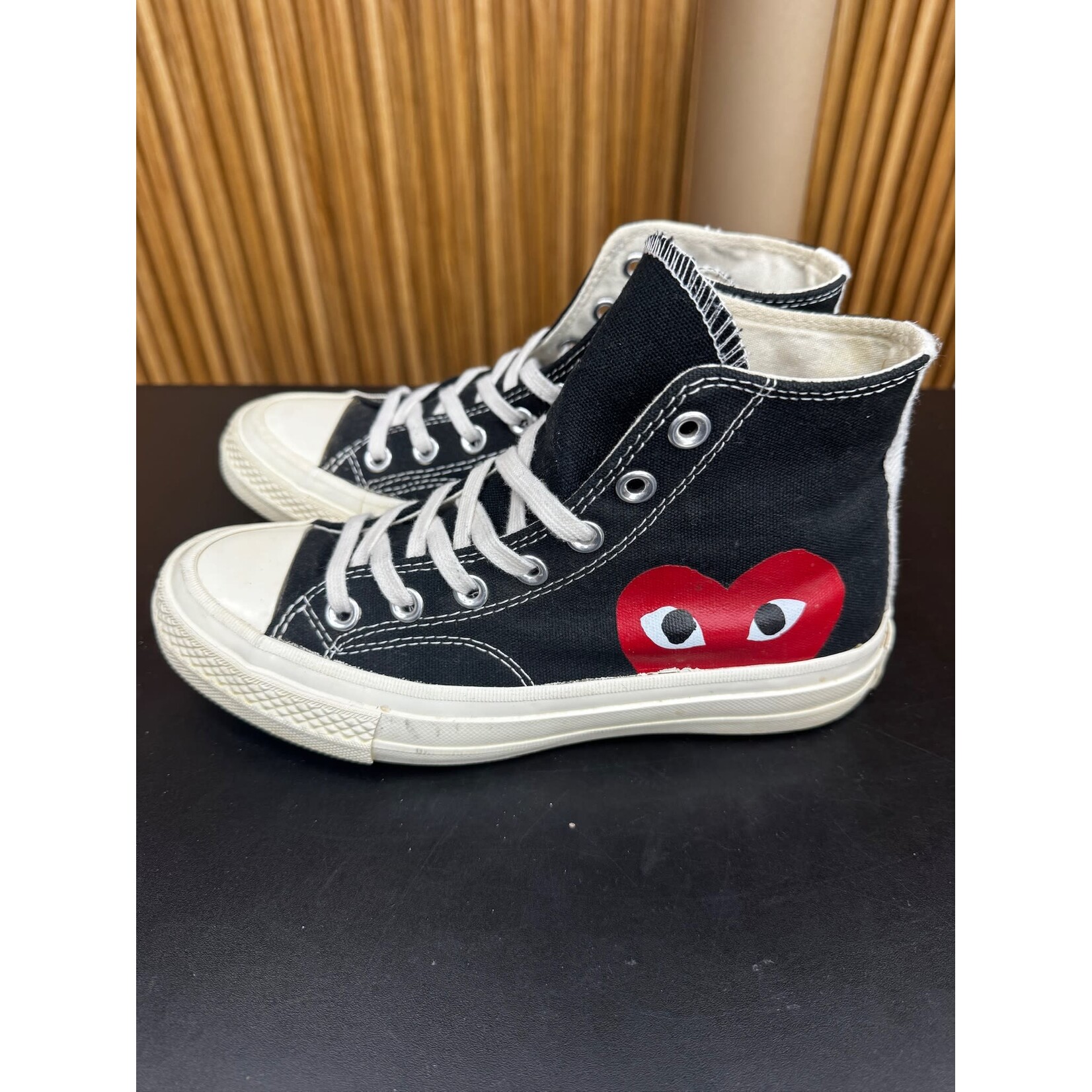 Converse Converse Chuck Taylor All Star 70 Hi Comme des Garcons PLAY Black Size 4.5, PREOWNED NO BOX*