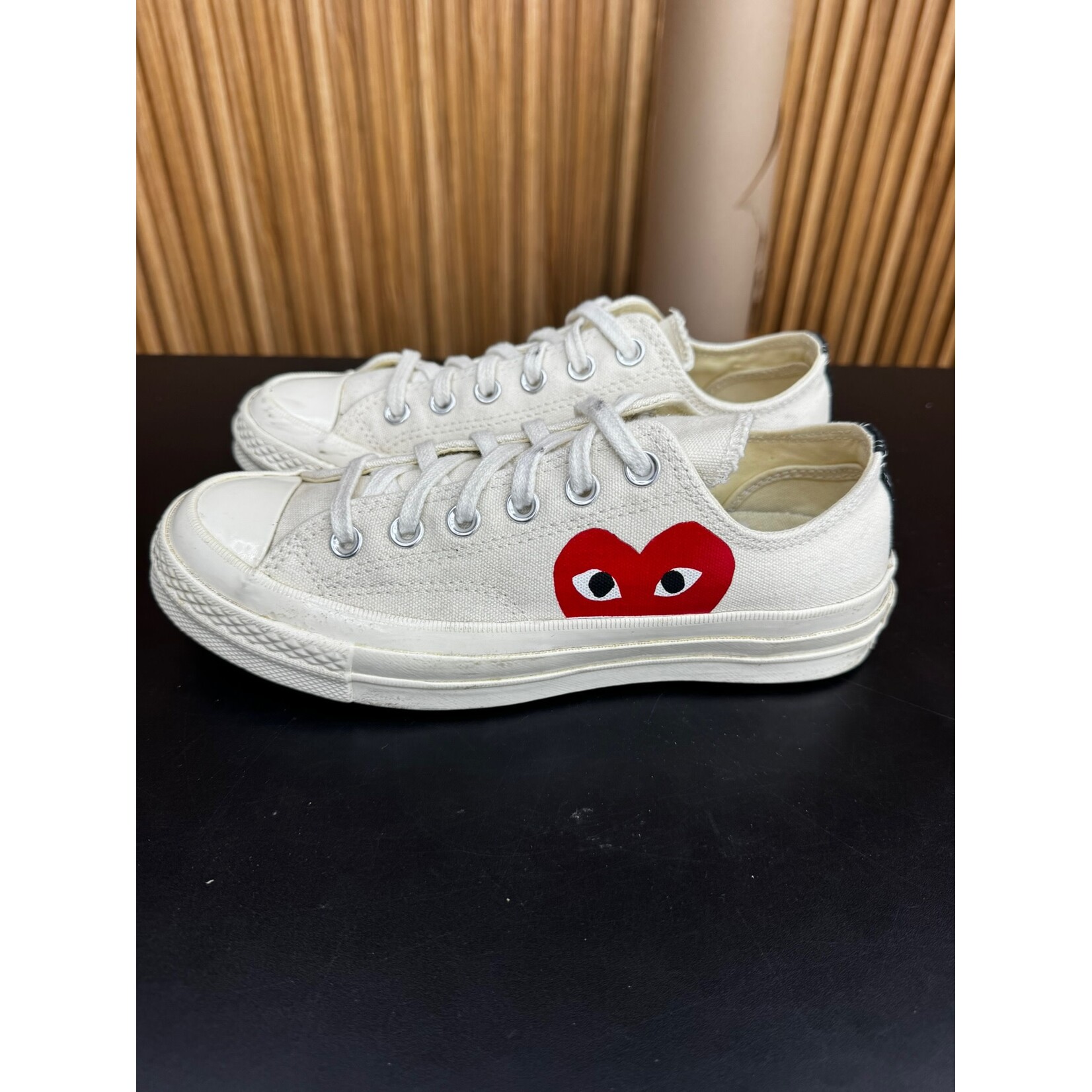 Converse Converse Chuck Taylor All Star 70 Ox Comme des Garcons PLAY White Size 5, PREOWNED NO BOX*