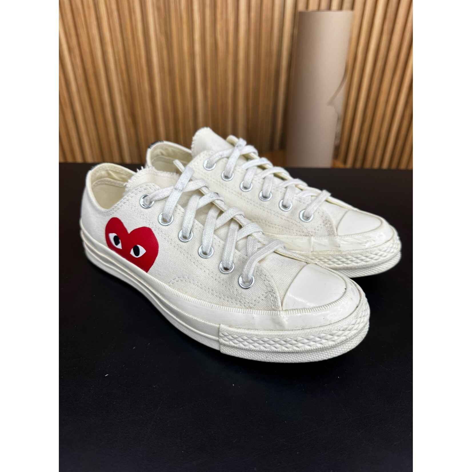 Converse Converse Chuck Taylor All Star 70 Ox Comme des Garcons PLAY White Size 5, PREOWNED NO BOX*